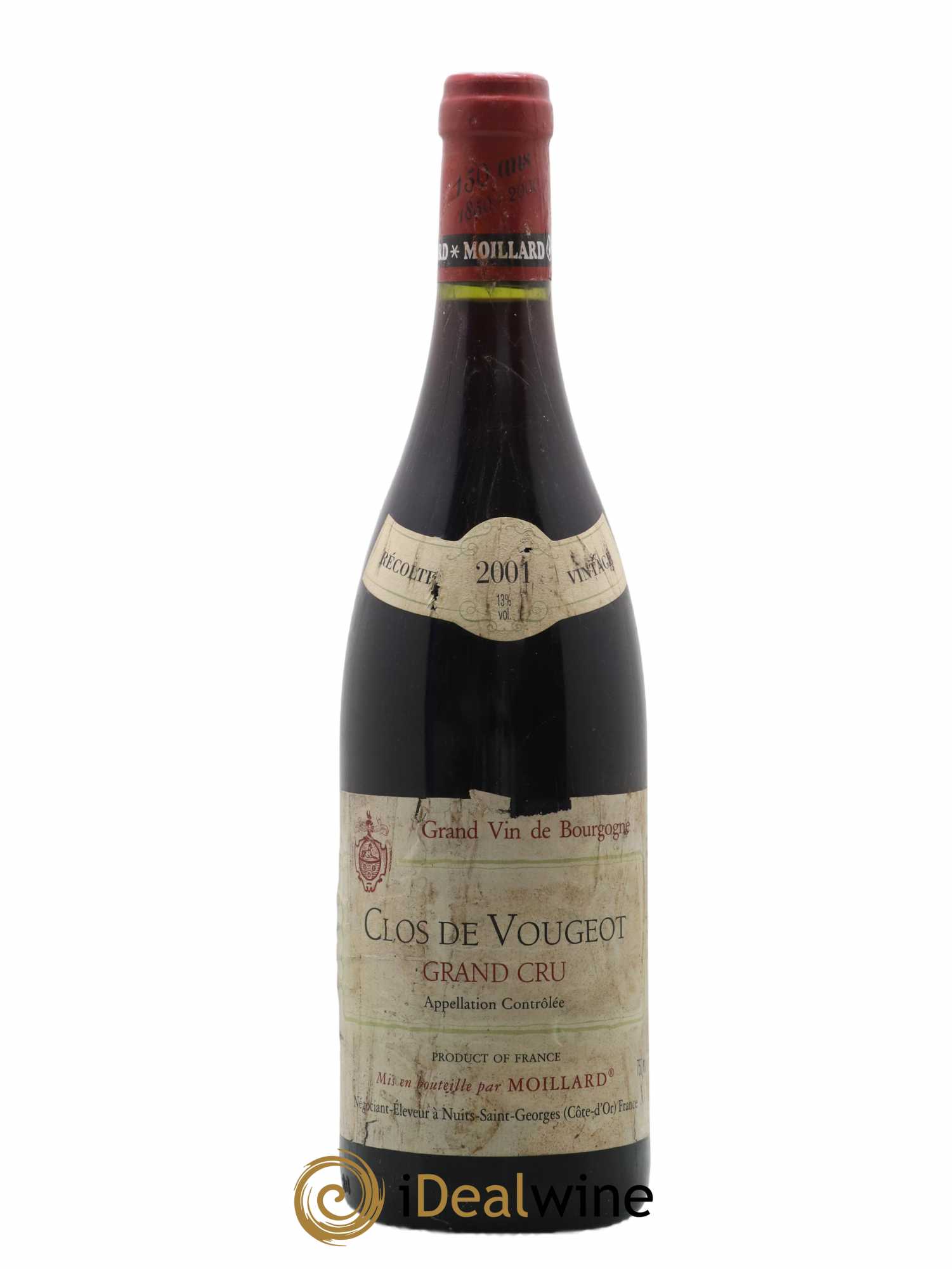 Clos de Vougeot Grand Cru Moillard 2001 - Lot de 1 bouteille - 0