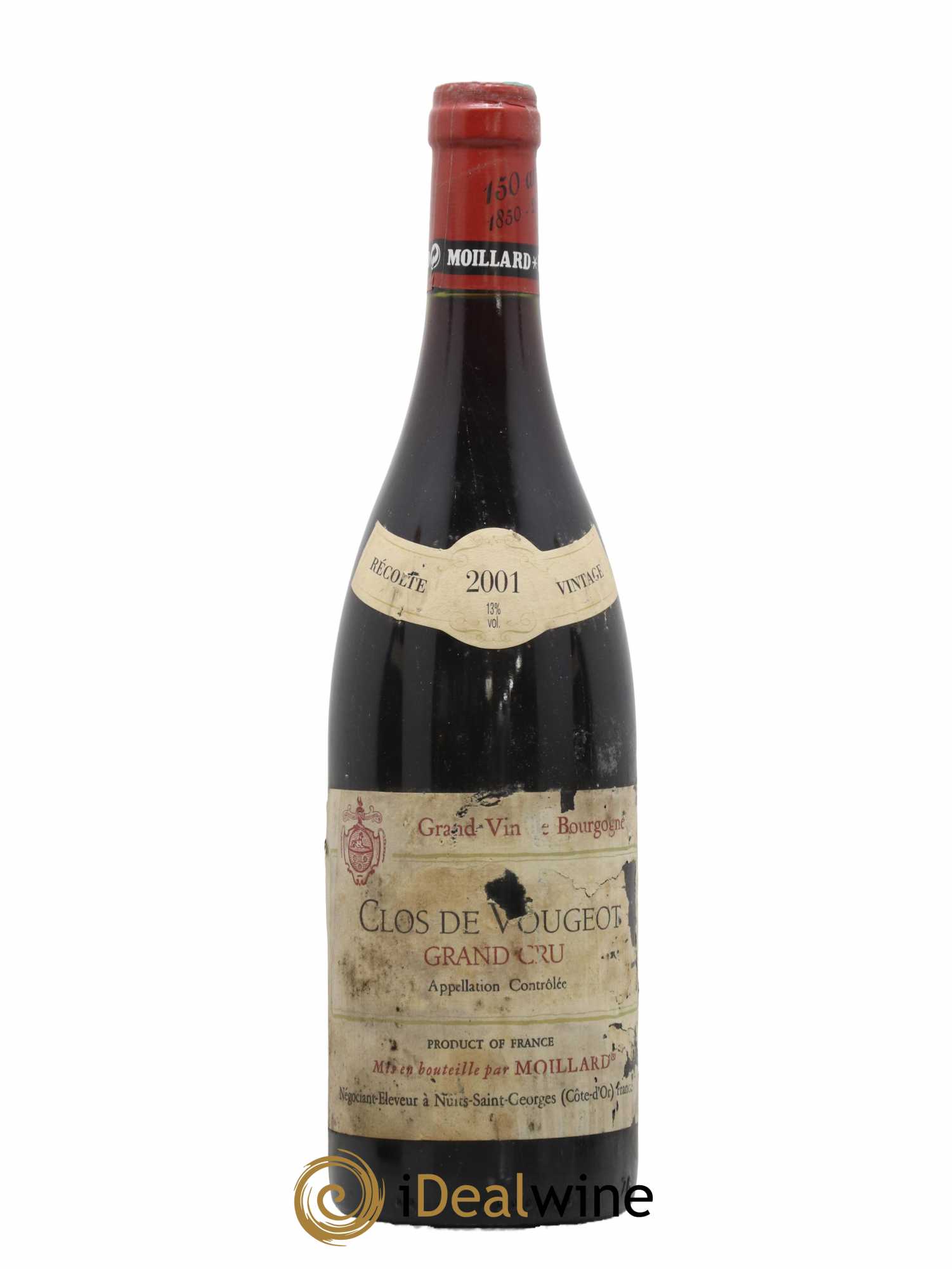 Clos de Vougeot Grand Cru Moillard 2001 - Lot de 1 bouteille - 0