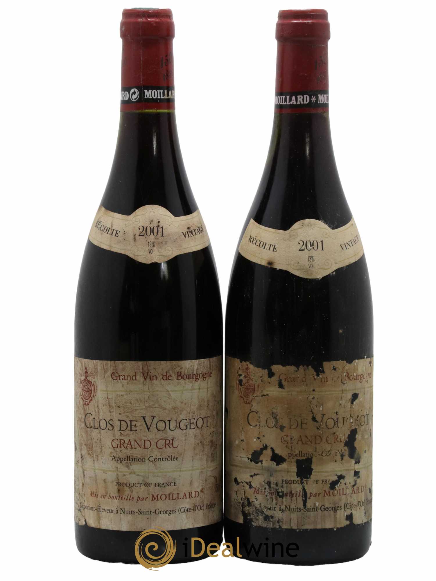 Clos de Vougeot Grand Cru Moillard 2001 - Lot de 2 bouteilles - 0