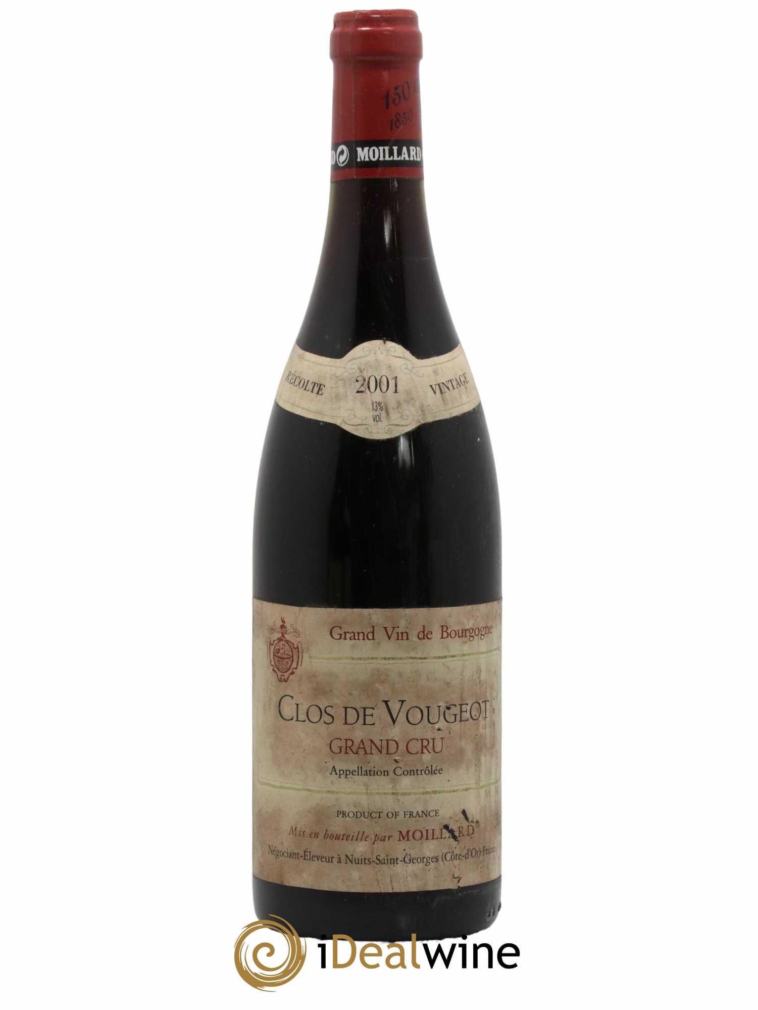 Clos de Vougeot Grand Cru Moillard 2001 - Lot de 1 bouteille - 0