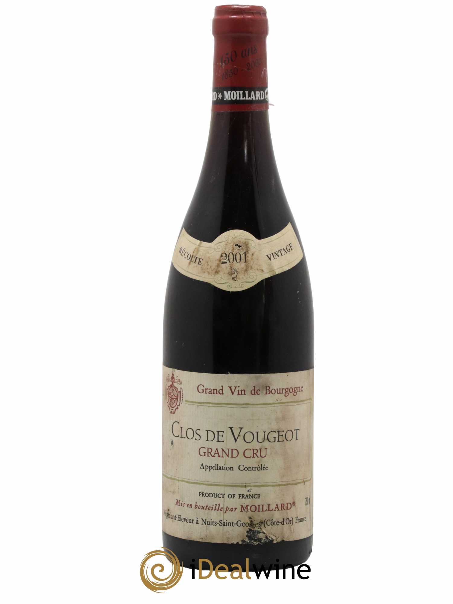 Clos de Vougeot Grand Cru Moillard 2001 - Lot de 1 bouteille - 0