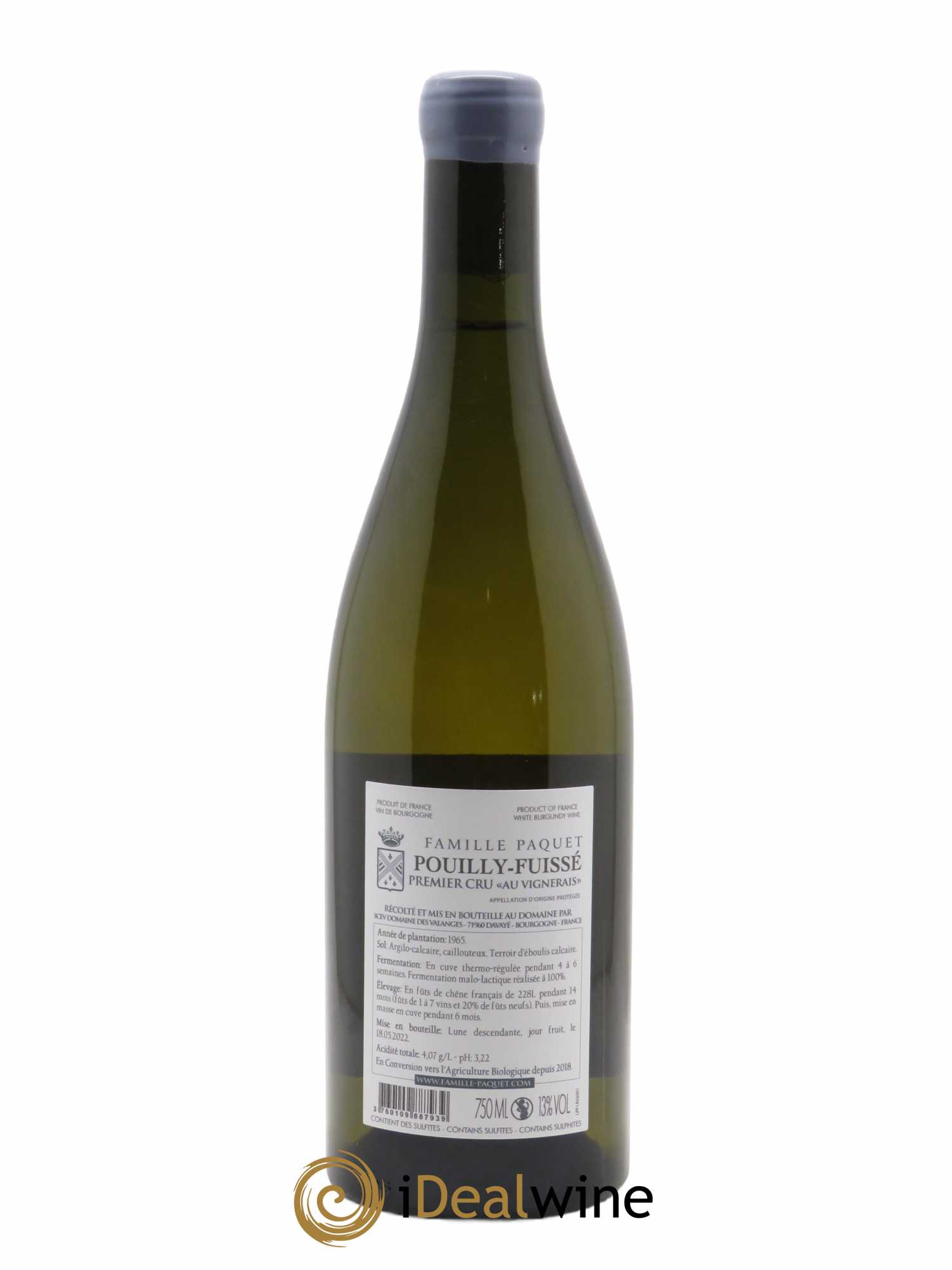 Pouilly-Fuissé 1er Cru Au Vignerais Famille Paquet  2020 - Lot of 1 bottle - 1