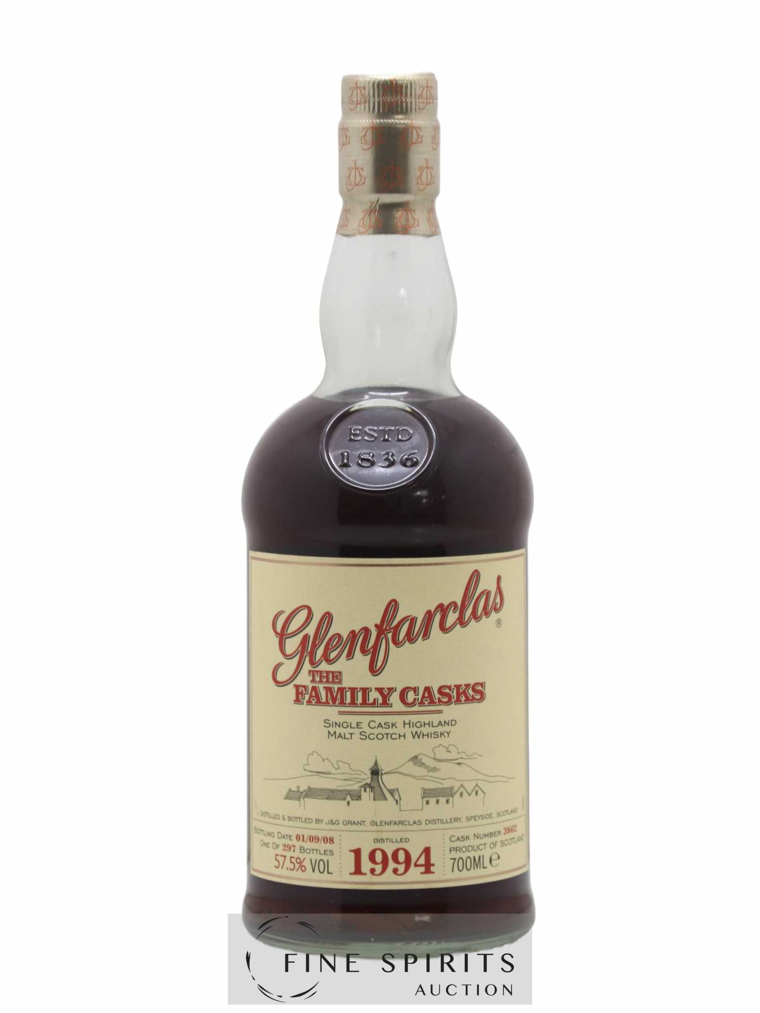 Glenfarclas 1994 Of. Cask n°3862 - One of 297 - bottled 2008 LMDW The Family Casks - Lot de 1 bouteille - 1