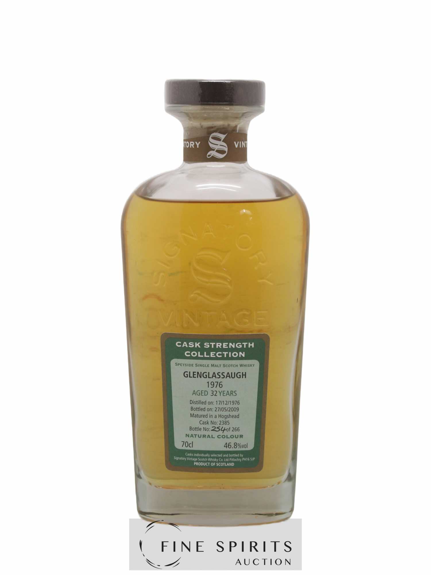 Glenglassaugh 32 years 1976 Signatory Vintage Cask n°2385 - One of 266 - bottled 2009 Cask Strength Collection - Lot de 1 bouteille - 1
