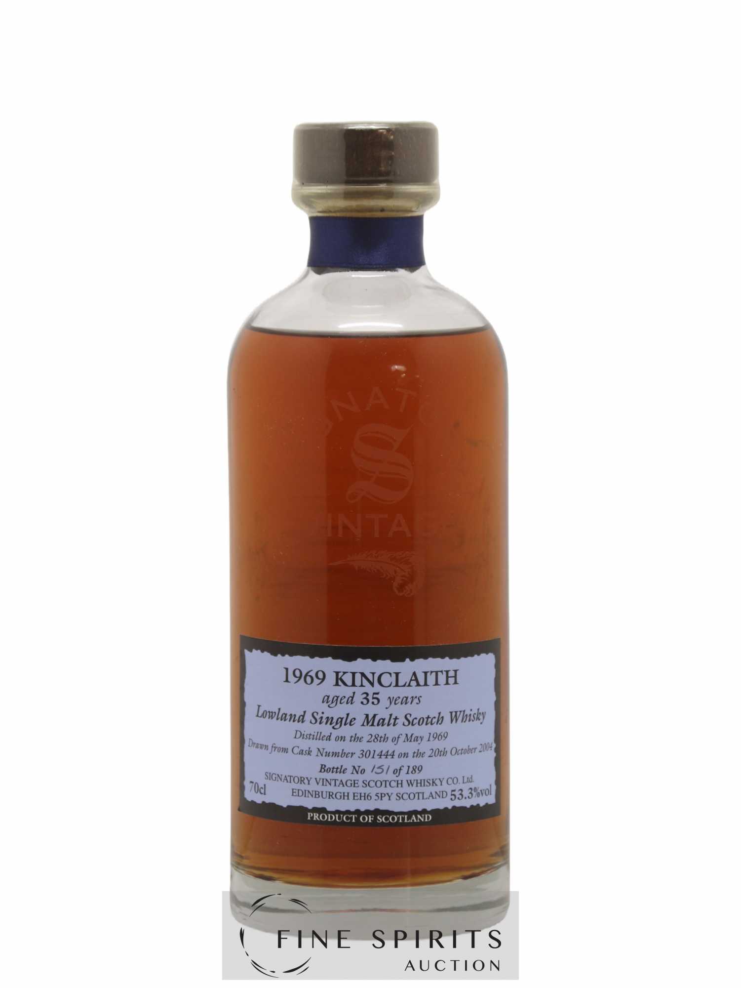 Kinclaith 35 years 1969 Signatory Vintage Cask n°189 - One of 189 - bottled 2004 Rare Reserve - Lot de 1 bouteille - 1