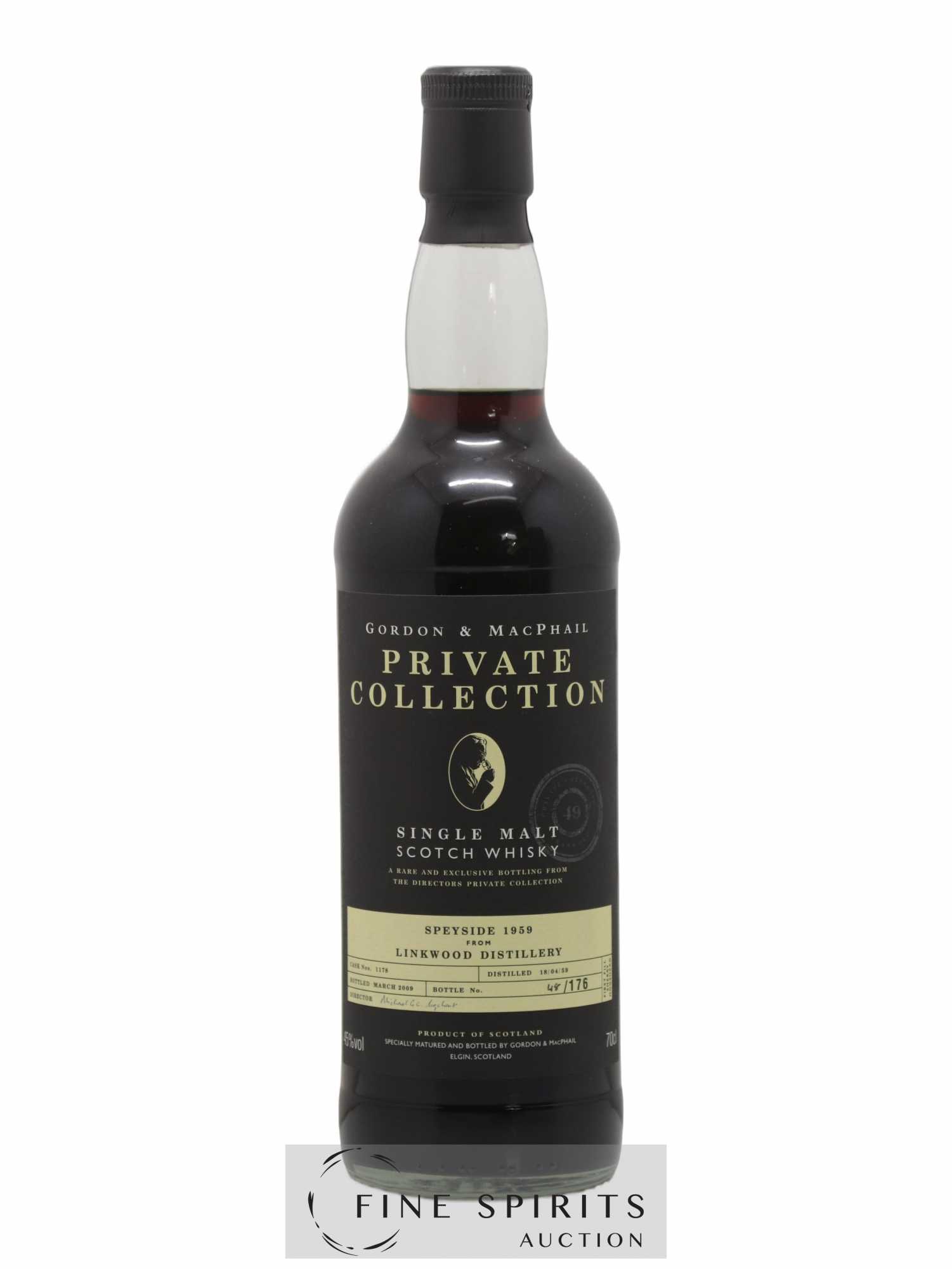 Linkwood 49 years 1959 Gordon & MacPhail Cask n°1178 - One of 176 - bottled 2009 Private Collection - Lot de 1 bouteille - 1