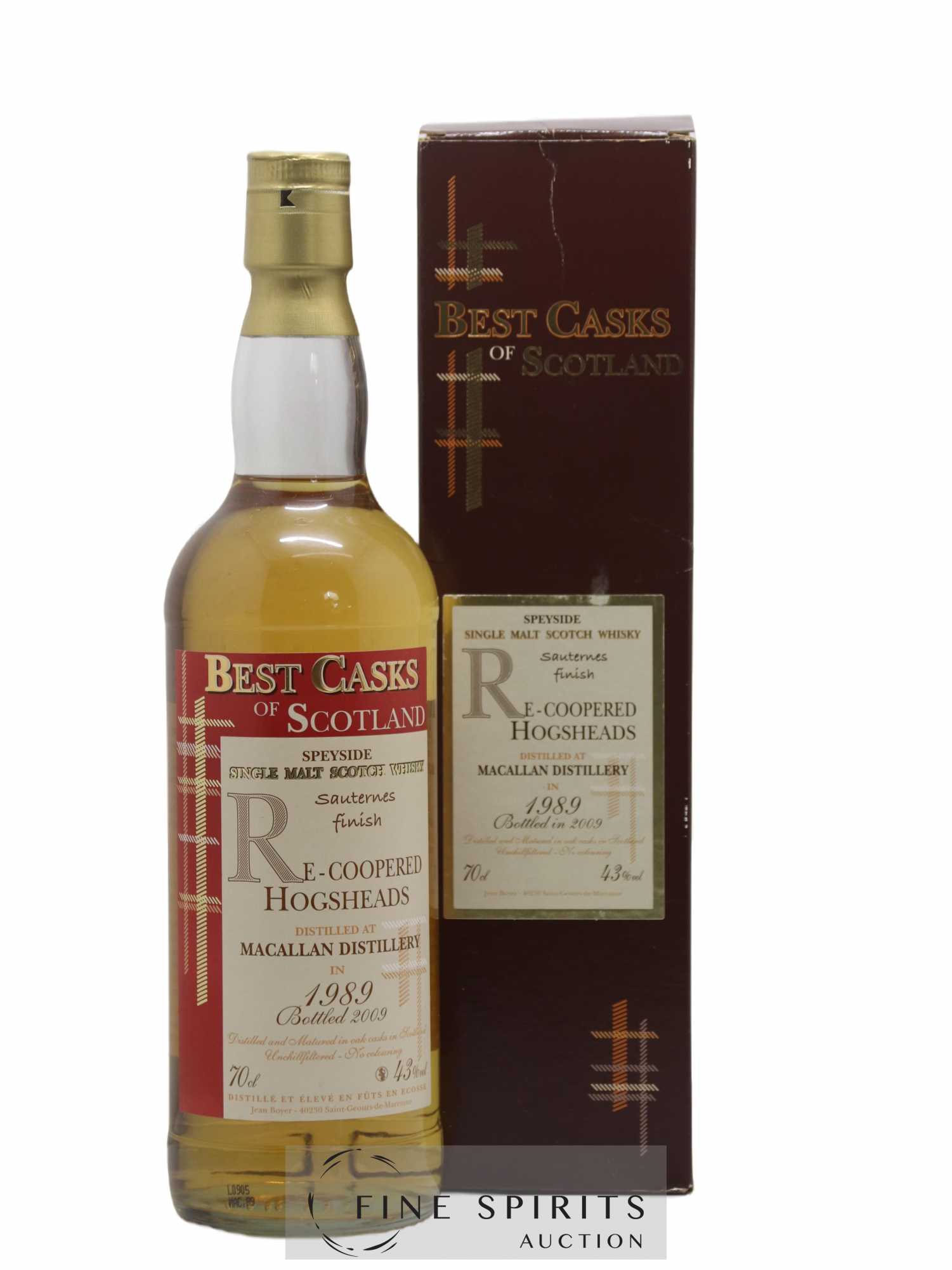 Macallan (The) 1989 Jean Boyer Re-Coopered Hogsheads Sauternes Finish - bottled 2009 Best Casks of Scotland - Lot de 1 bouteille - 0