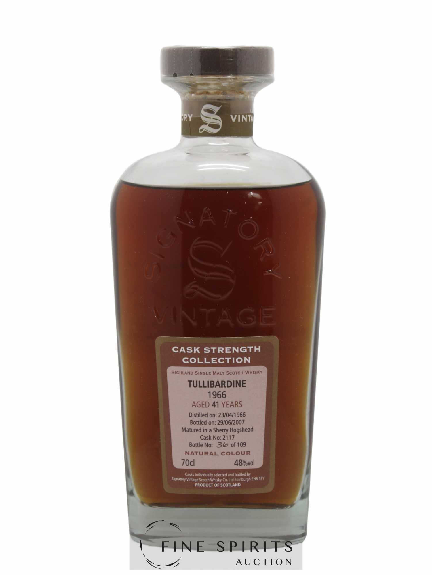 Tullibardine 41 years 1966 Signatory Vintage Cask n°2117 - One of 109 - bottled 2007 Cask Strength Collection - Lot of 1 bottle - 1