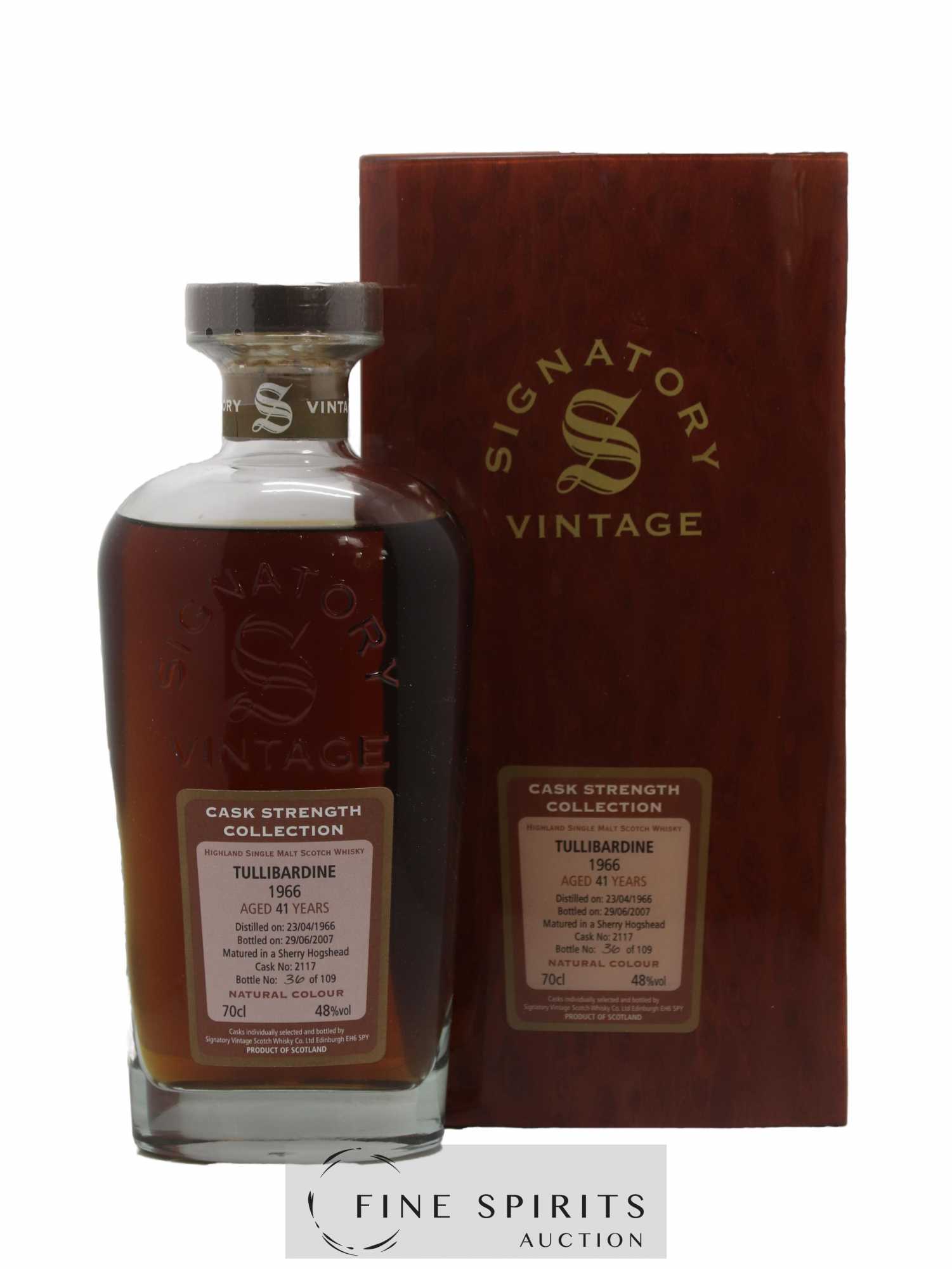 Tullibardine 41 years 1966 Signatory Vintage Cask n°2117 - One of 109 - bottled 2007 Cask Strength Collection - Lot of 1 bottle - 0
