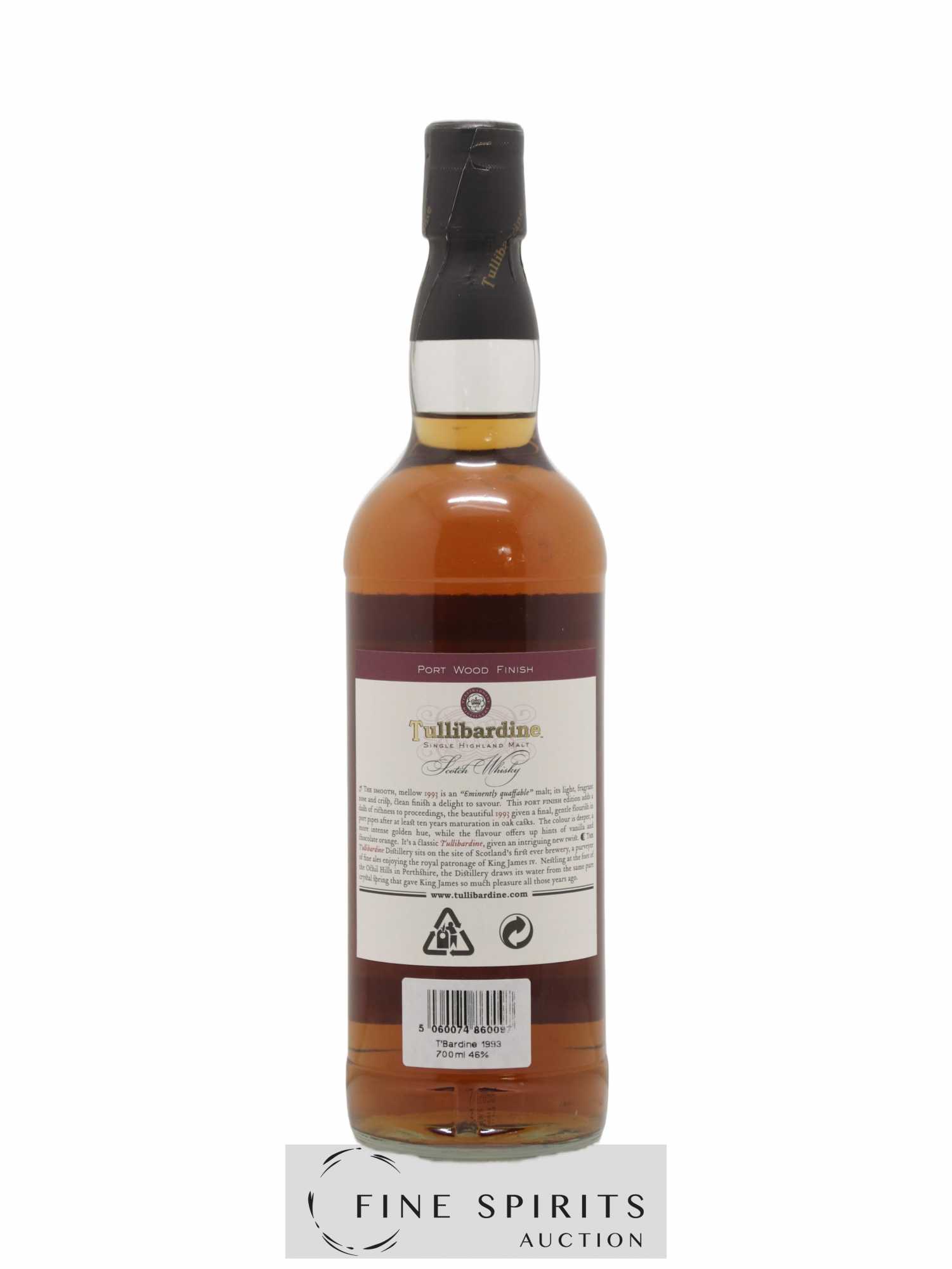Tullibardine 1993 Of. Port Wood Finish bottled 2007 - Lot de 1 bouteille - 2