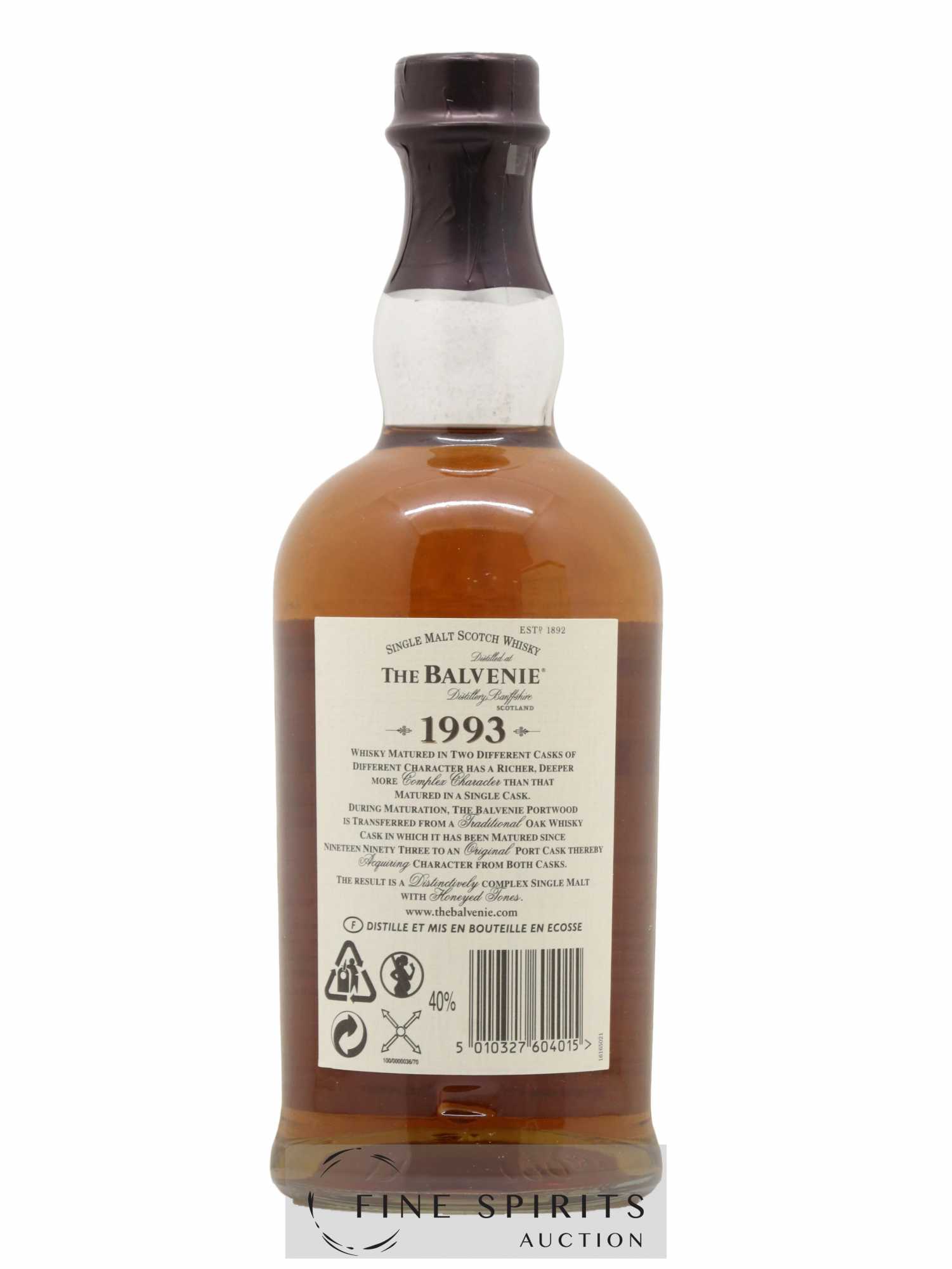 Balvenie (The) 1993 Of. Port Wood Set with 2 glasses - Posten von 1 Flasche - 2