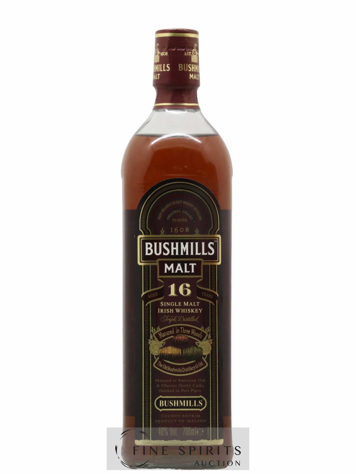 Bushmills 16 years Of. Triple Distilled Set with 2 glasses - Lot de 1 bouteille - 1