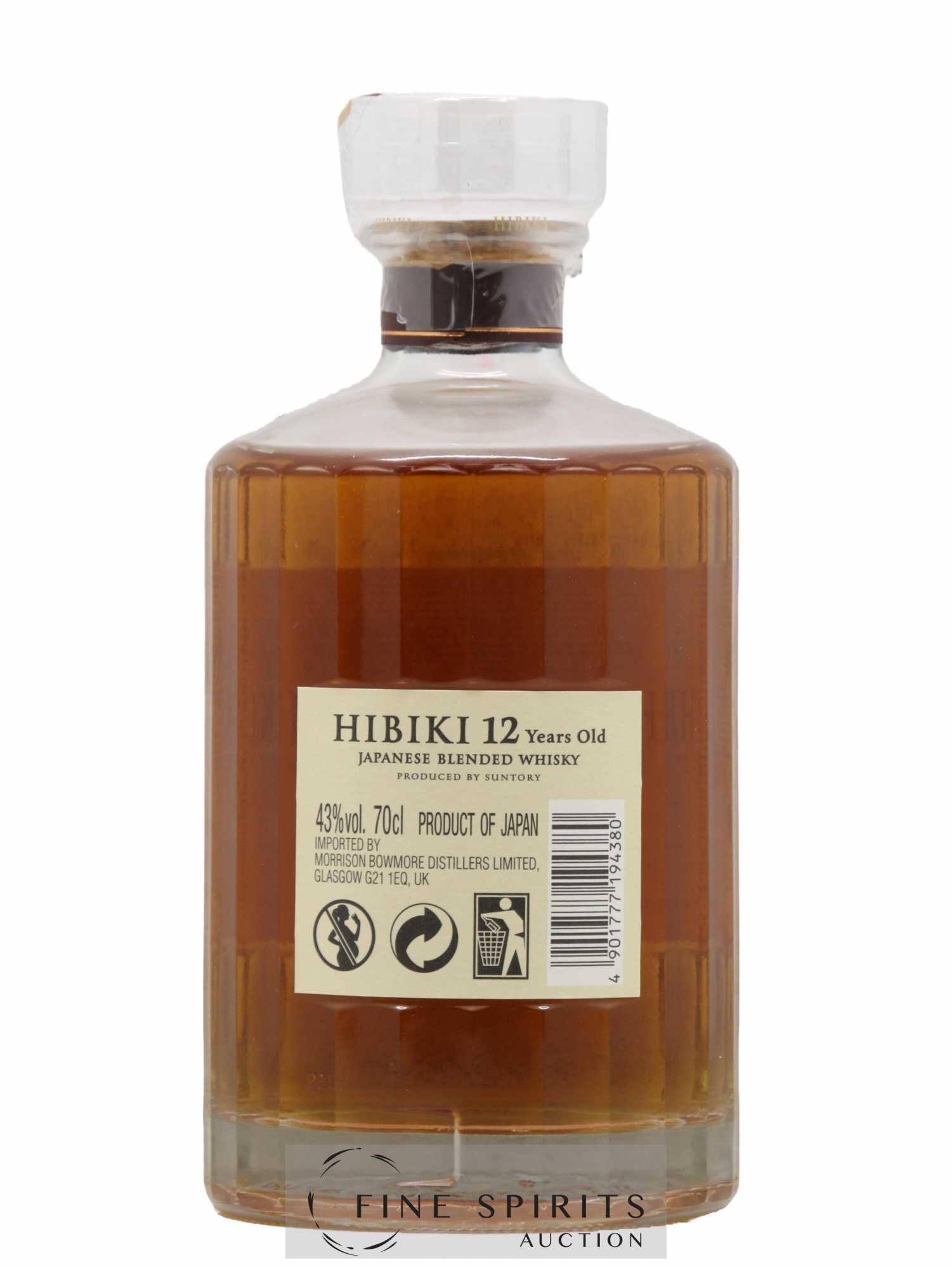 Hibiki 12 years Of. Suntory (70cl.) - Lot de 1 bouteille - 2