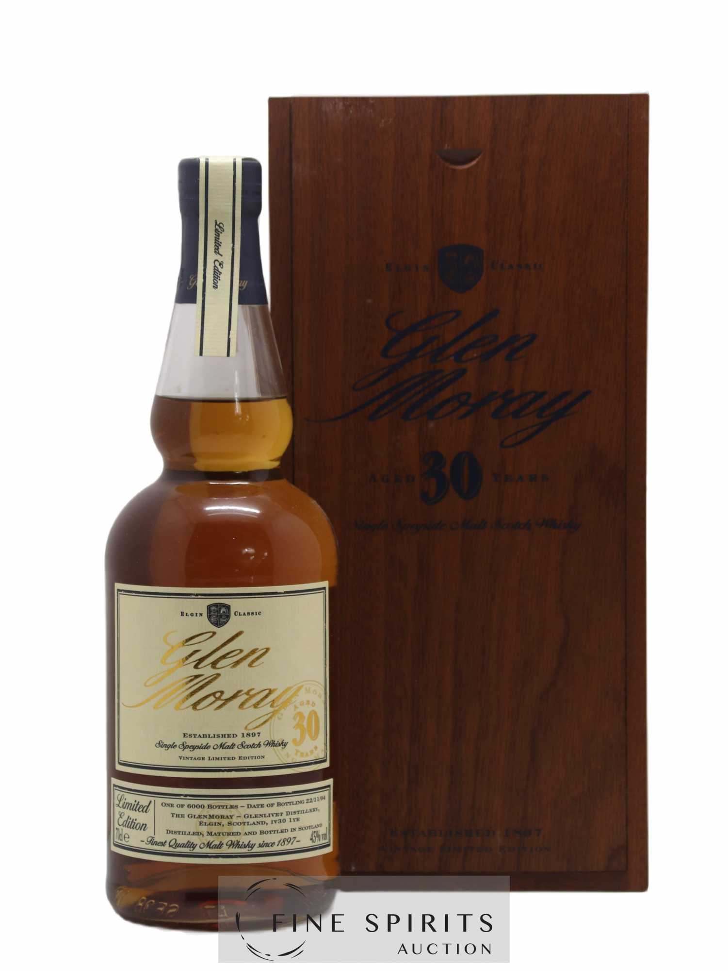 Glen Moray 30 years Of. One of 6000 - bottled 2004 Limited Edition - Lot of 1 bottle - 0