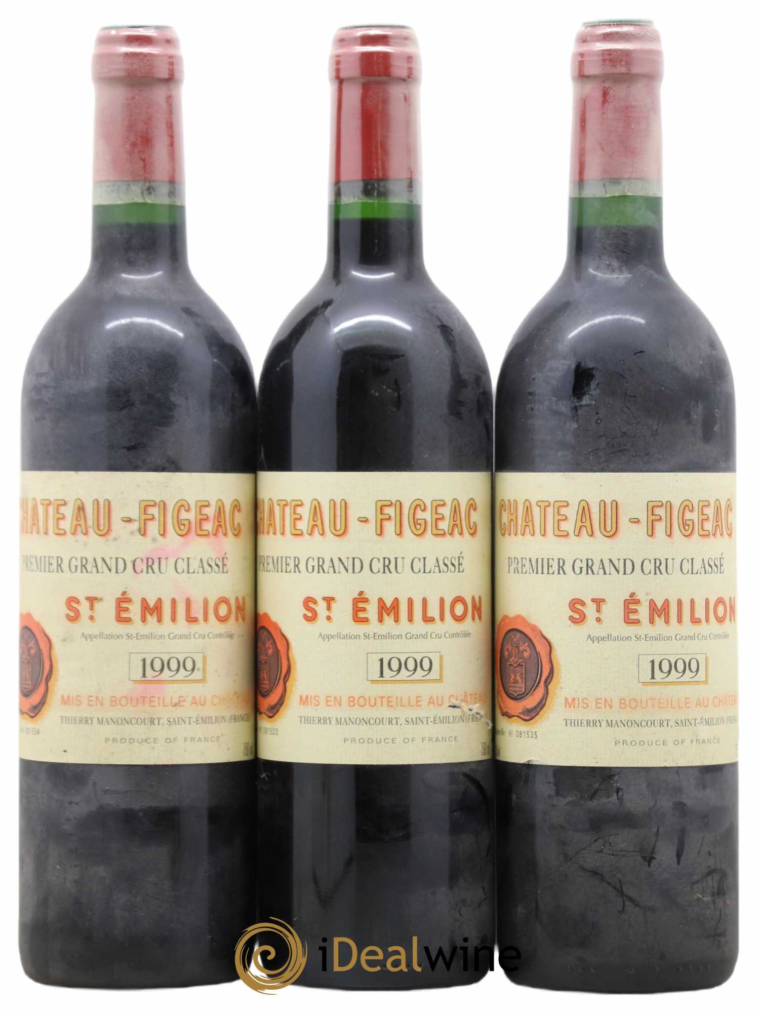 Château Figeac 1er Grand Cru Classé A 1999 - Lot de 3 bouteilles - 0