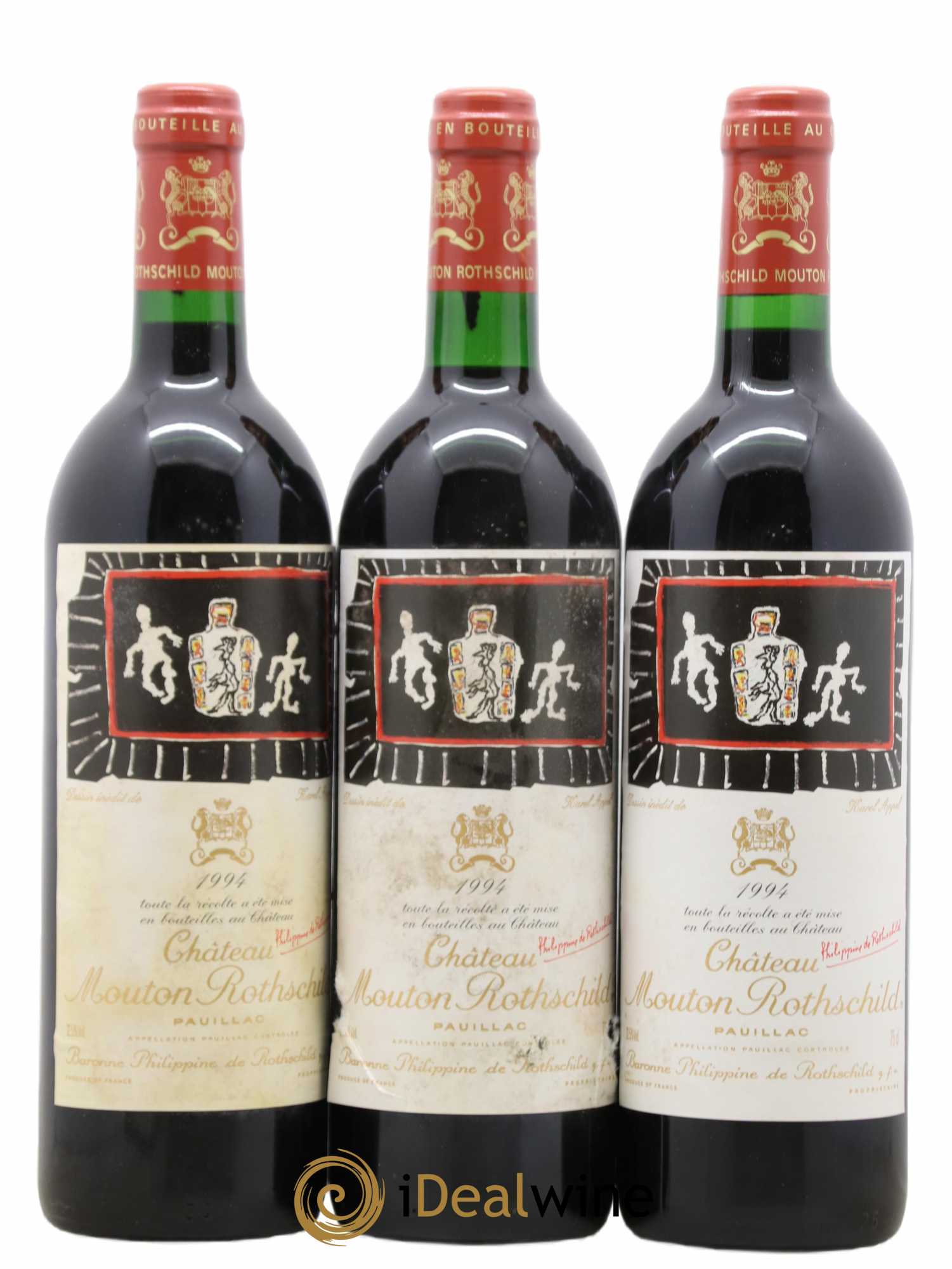 Château Mouton Rothschild 1er Grand Cru Classé 1994 - Lot de 3 bouteilles - 0