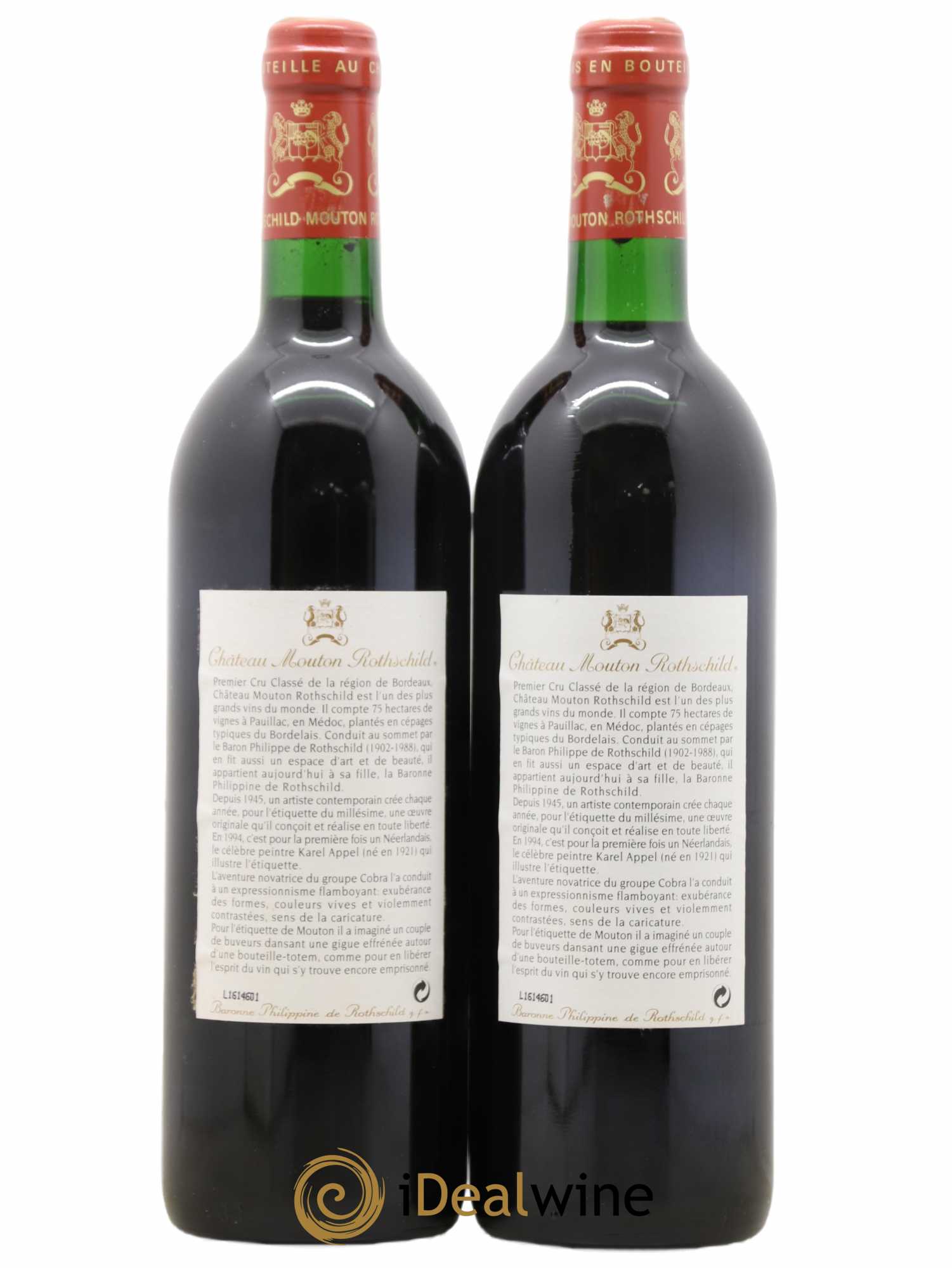 Château Mouton Rothschild 1er Grand Cru Classé 1994 - Lot de 2 bouteilles - 1