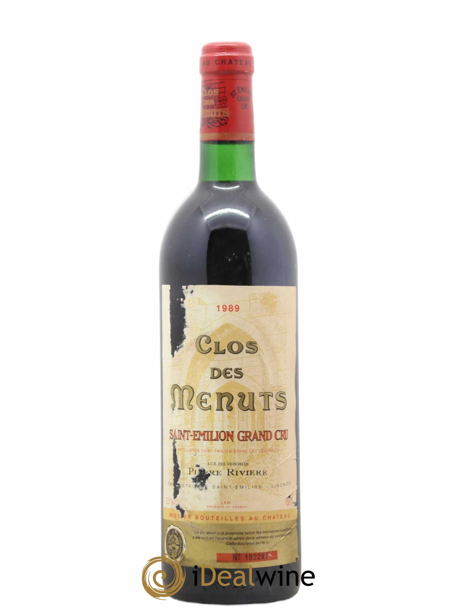 Saint-Émilion Grand Cru Clos des Menuts (no reserve) 1989 - Lot of 1 bottle - 0