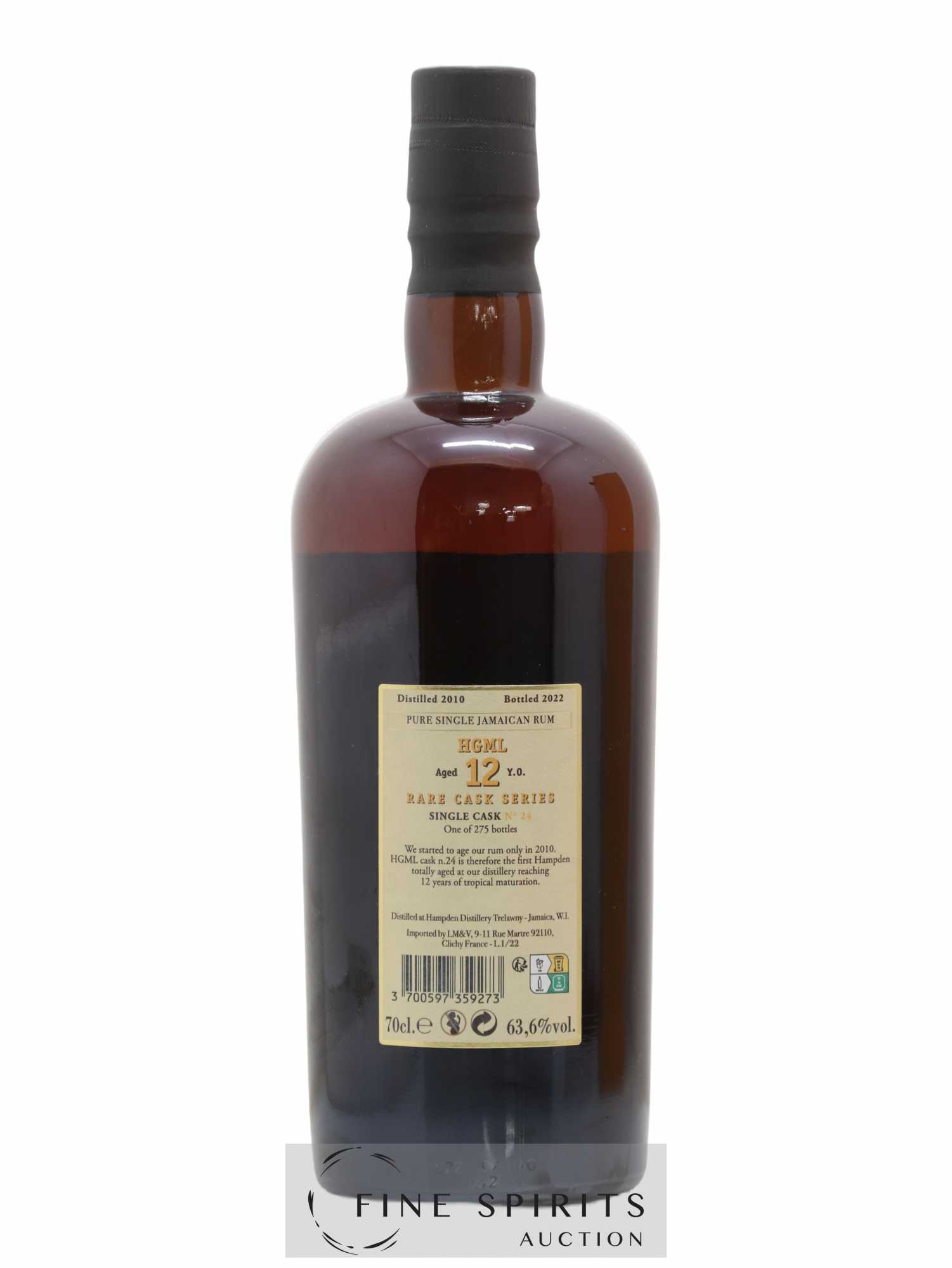 Hampden 12 years 2010 Of. HGML Single Cask n°24 - One of 275 - bottled 2022 Rare Cask Series - Lot de 1 bouteille - 2