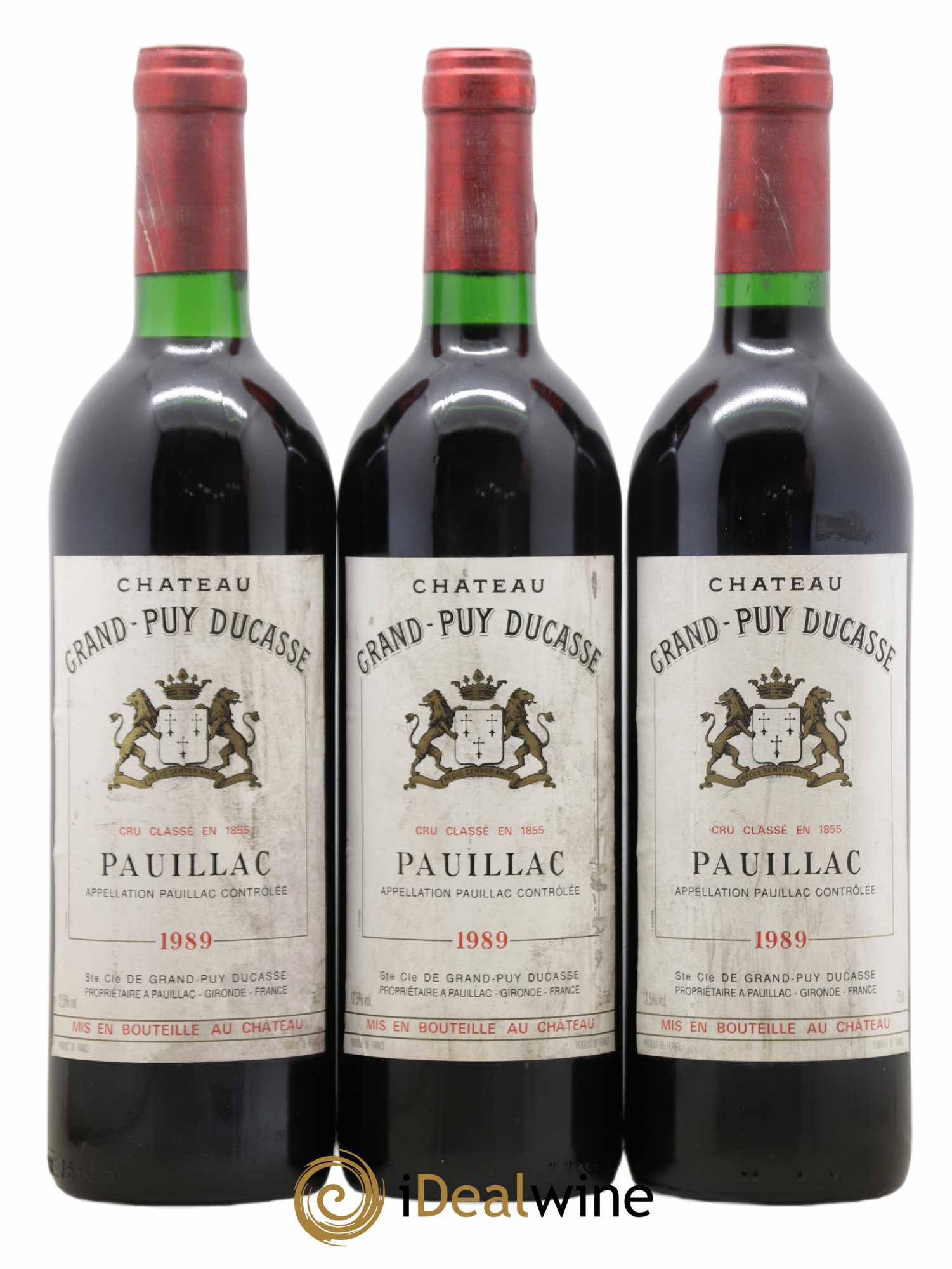 Château Grand Puy Ducasse 5ème Grand Cru Classé 1989 - Lot de 3 bouteilles - 0