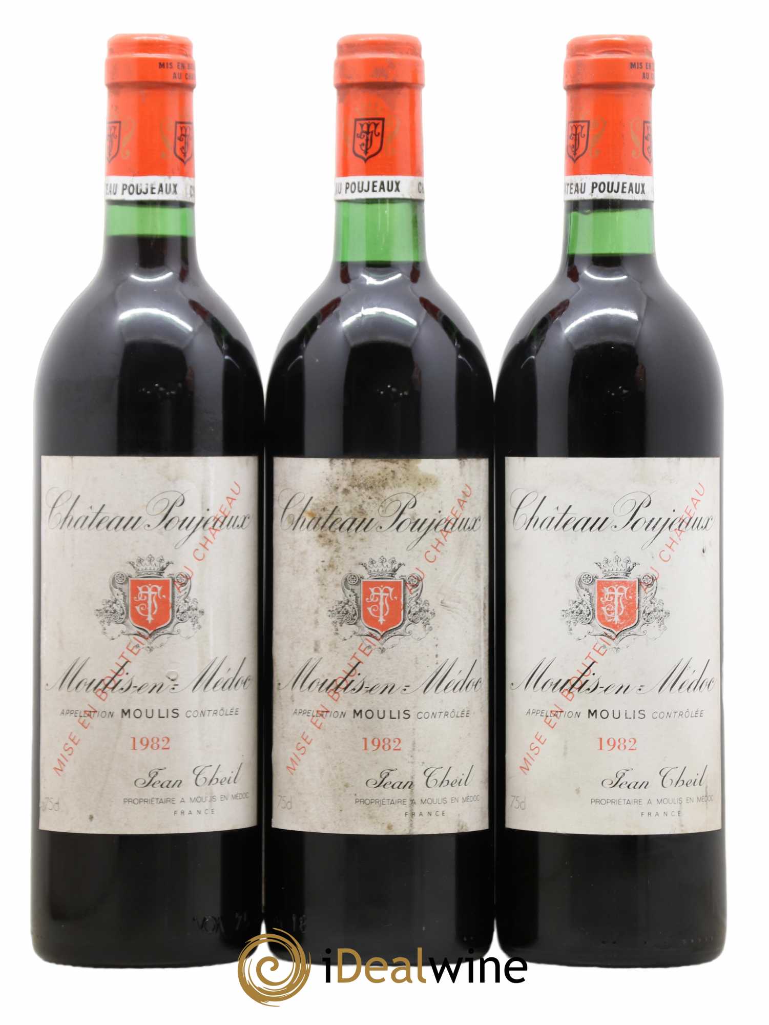 Château Poujeaux 1982 - Lot de 3 bouteilles - 0