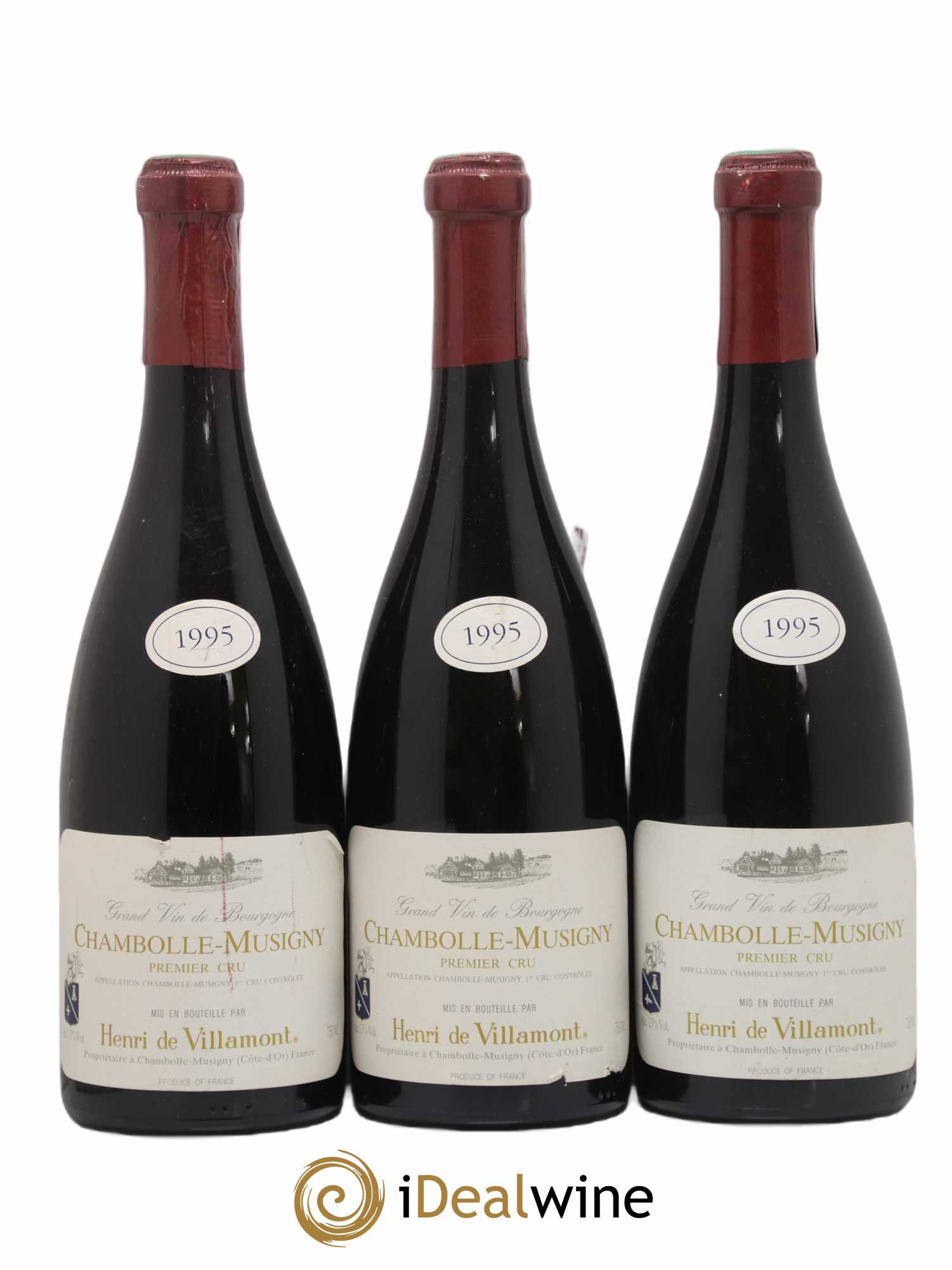 Chambolle-Musigny 1er Cru Domaine Henri de Villamont 1995 - Lot de 3 bouteilles - 0