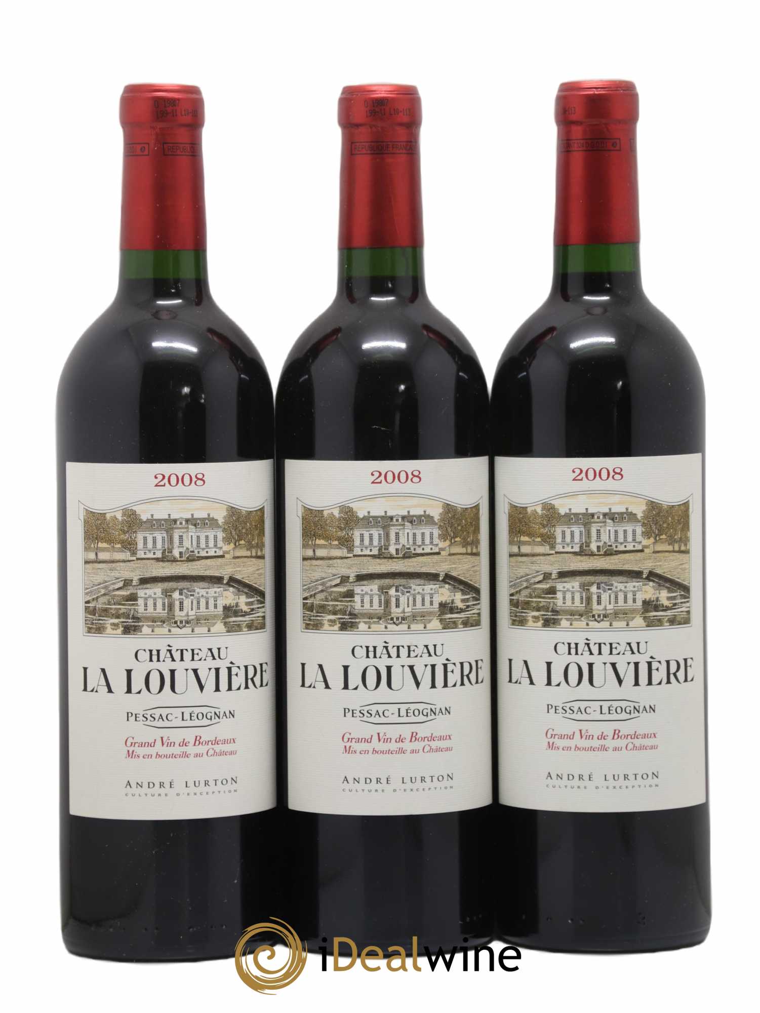 Château la Louvière 2008 - Lot de 3 bouteilles - 0