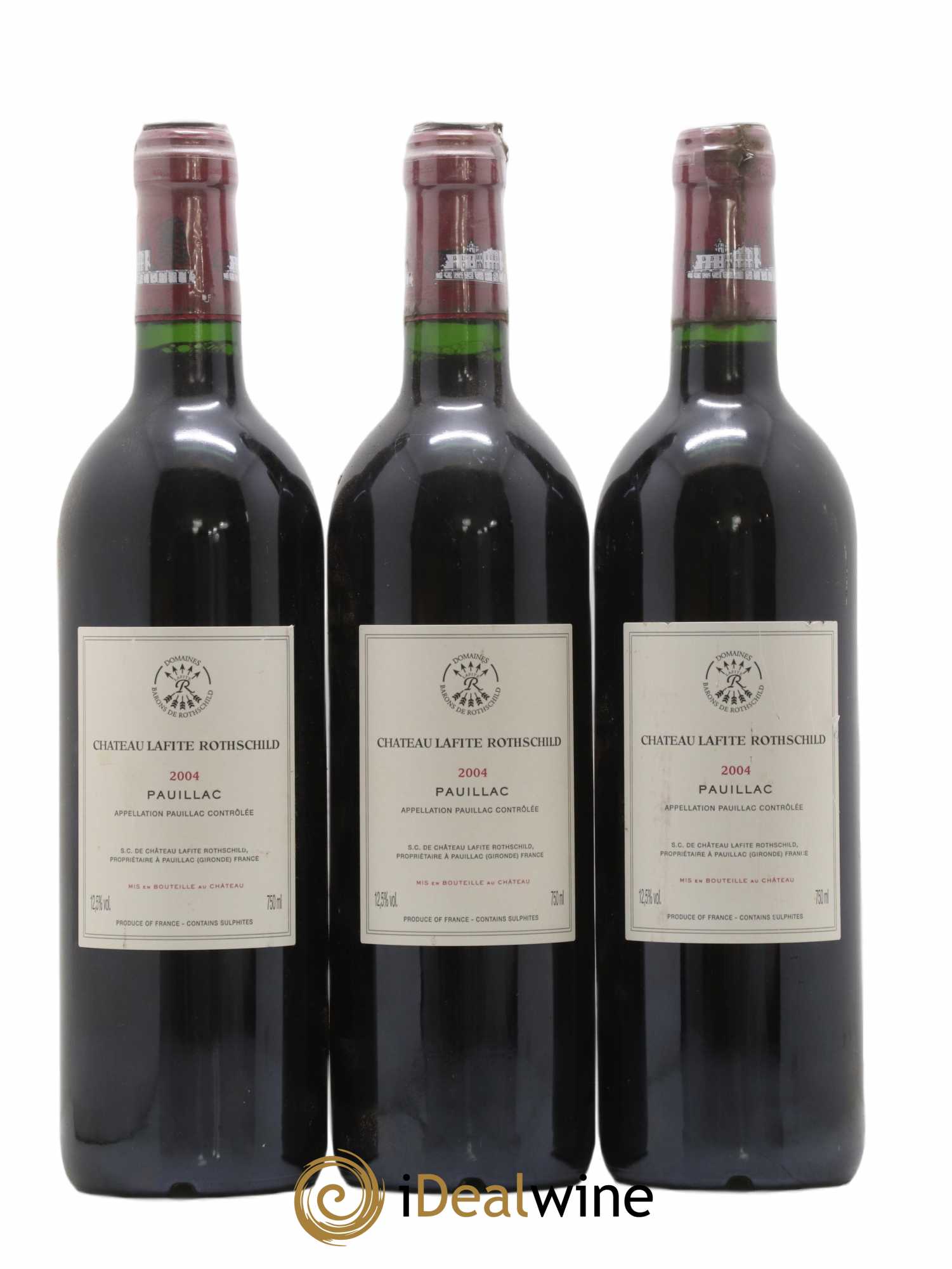 Château Lafite Rothschild 1er Grand Cru Classé 2004 - Lot de 3 bouteilles - 1
