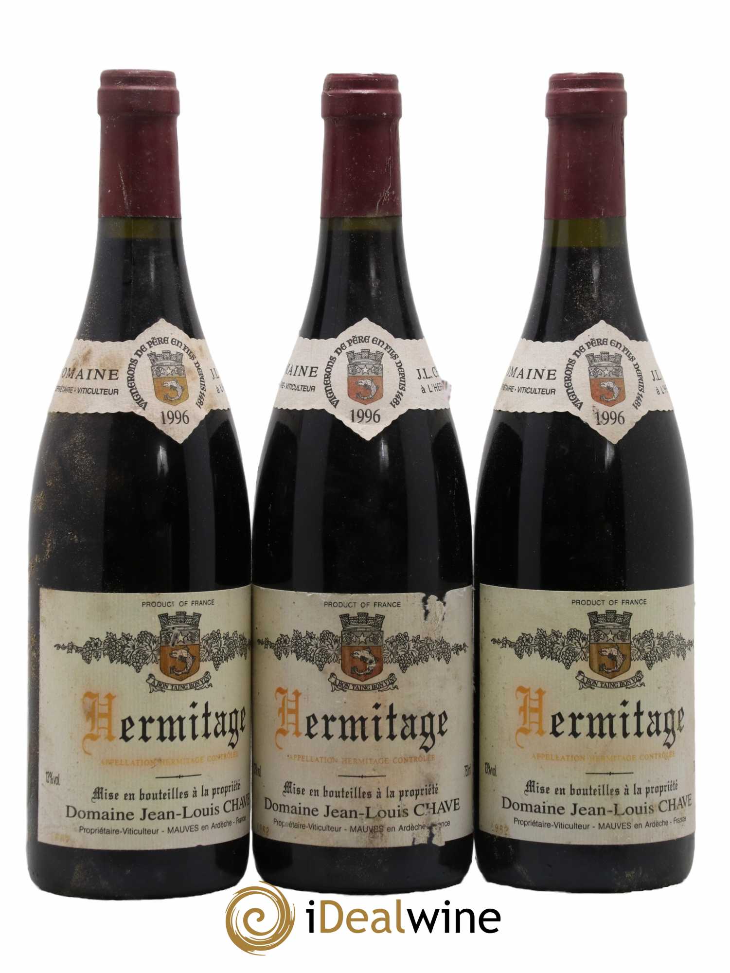 Hermitage Jean-Louis Chave 1996 - Lot de 3 bouteilles - 0