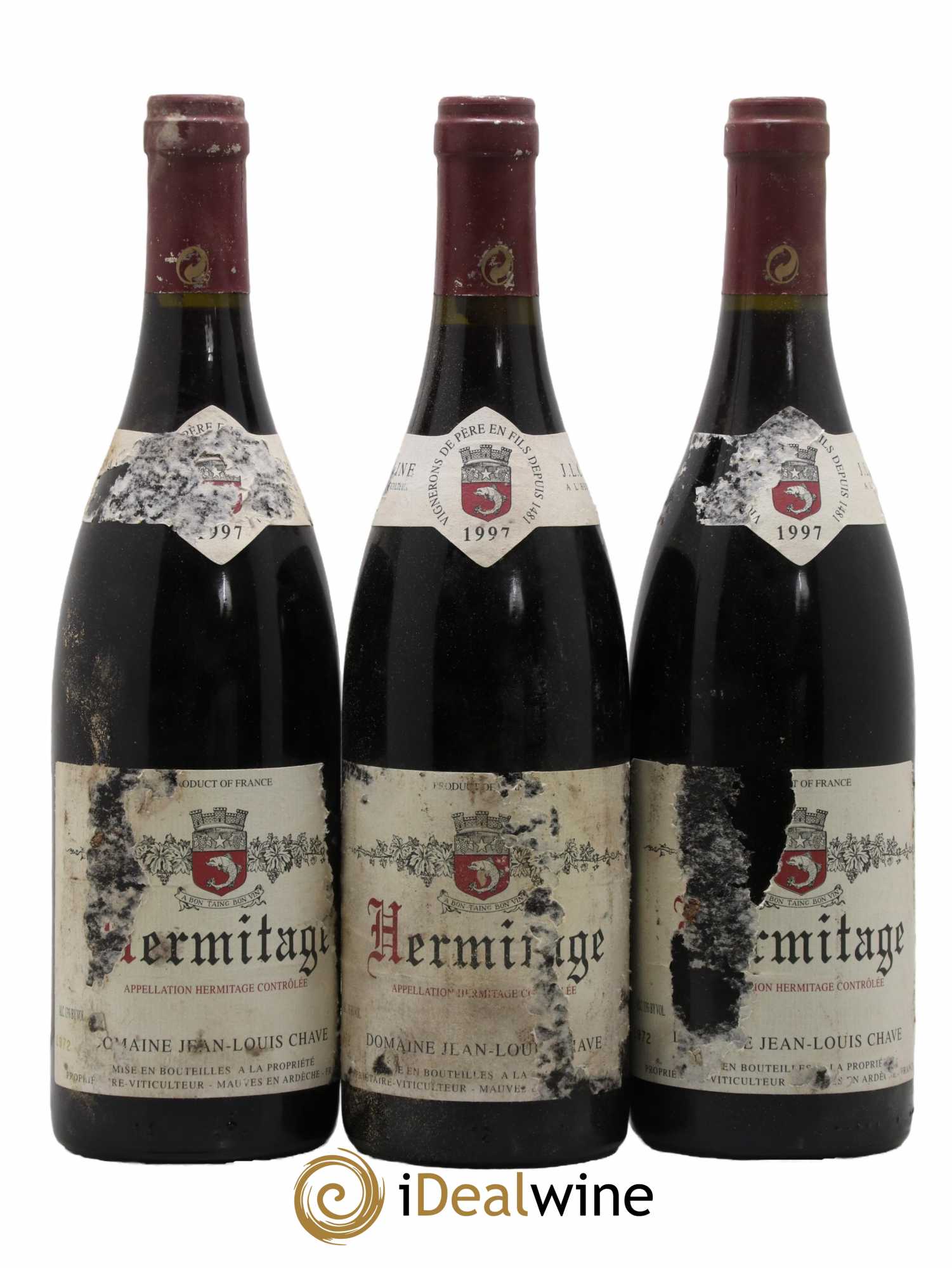 Hermitage Jean-Louis Chave 1997 - Lot de 3 bouteilles - 0