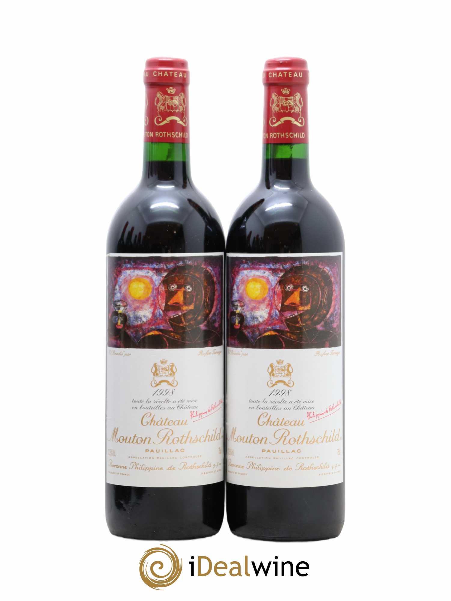 Caisse Duclot 2 Petrus, 2 Lafite Rothschild, 2 Latour, 2 Mouton Rothschild, 2 Margaux, 2 Cheval Blanc 1998 - Posten von 1 Flasche - 1