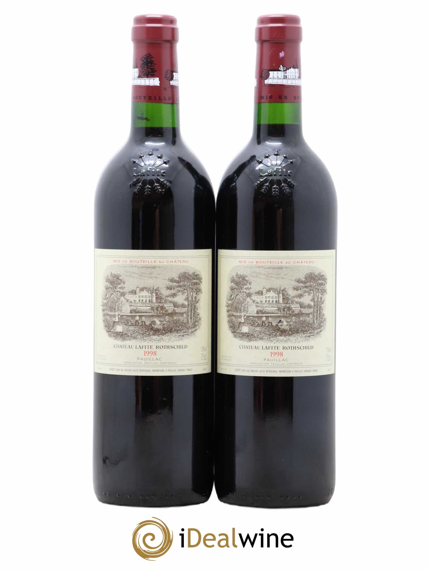 Caisse Duclot 2 Petrus, 2 Lafite Rothschild, 2 Latour, 2 Mouton Rothschild, 2 Margaux, 2 Cheval Blanc 1998 - Posten von 1 Flasche - 7