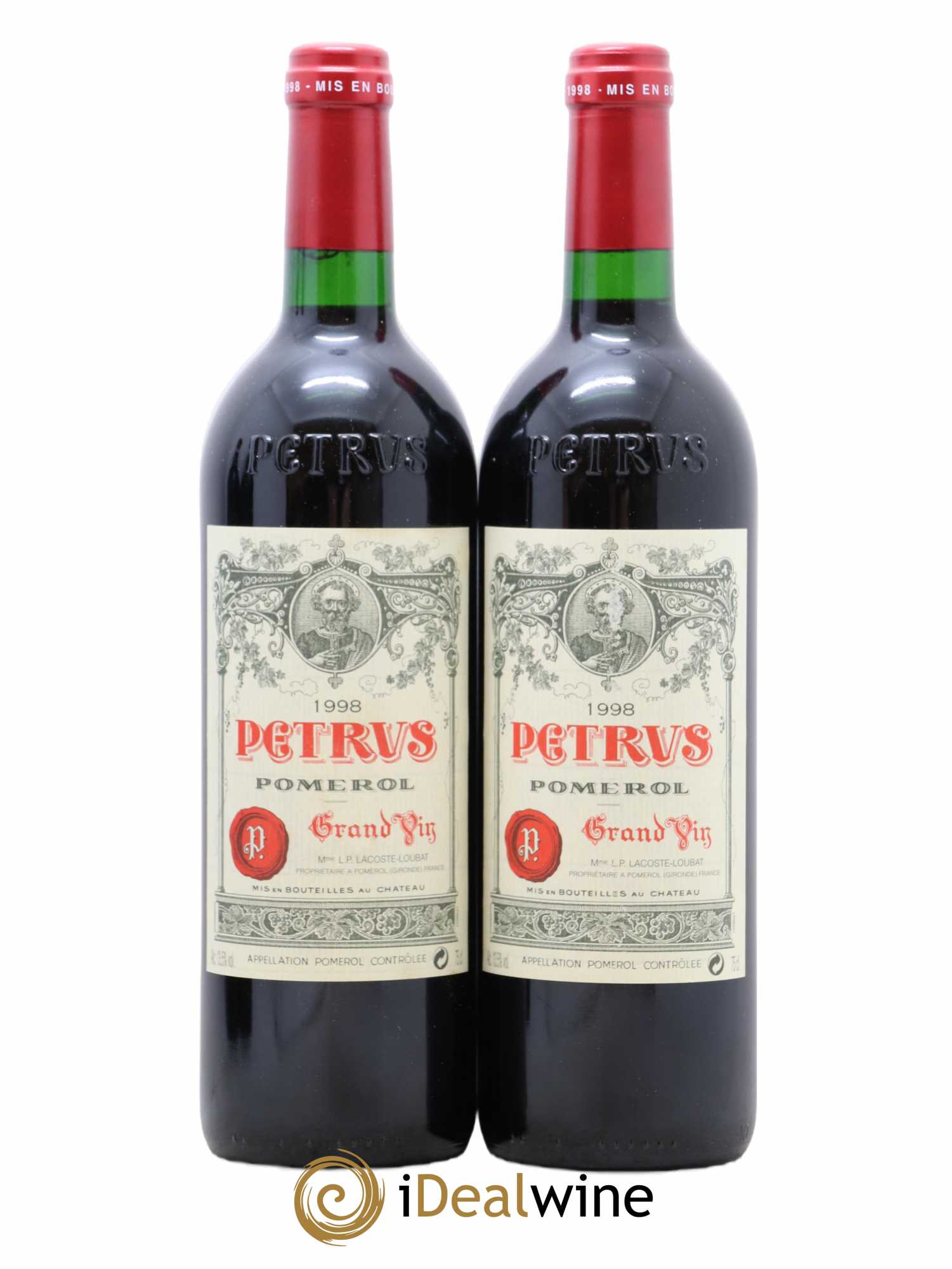 Caisse Duclot 2 Petrus, 2 Lafite Rothschild, 2 Latour, 2 Mouton Rothschild, 2 Margaux, 2 Cheval Blanc 1998 - Posten von 1 Flasche - 8