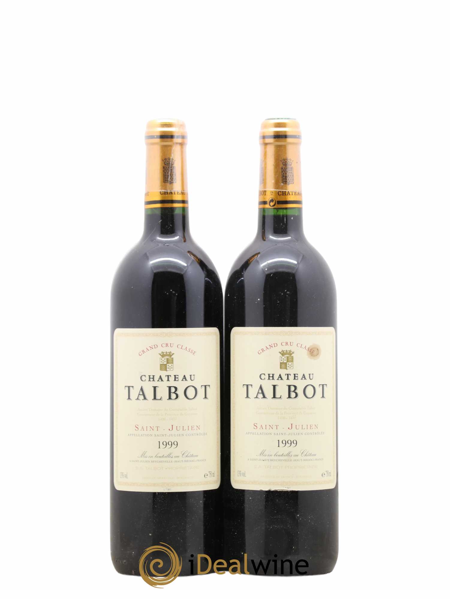 Château Talbot 4ème Grand Cru Classé 1999 - Lot de 2 bouteilles - 0