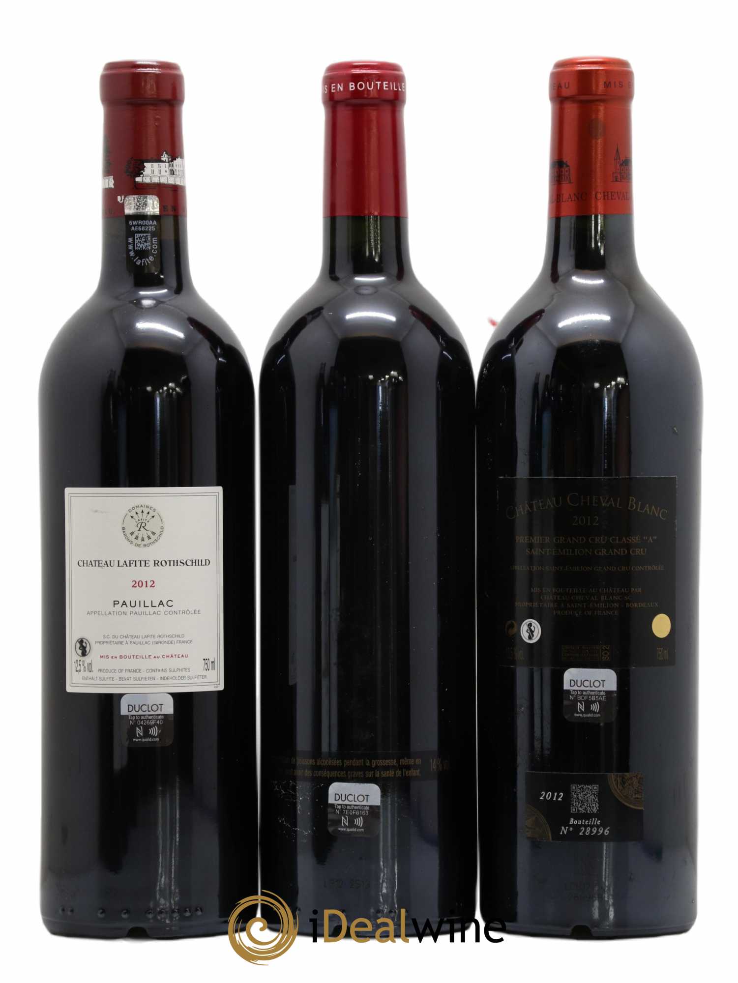 Caisse Duclot Petrus - Cheval Blanc - Lafite Rothschild - Chateau Margaux - Mouton Rothschild - Haut Brion - La Mission Haut Brion 2012 - Lot de 7 bouteilles - 2