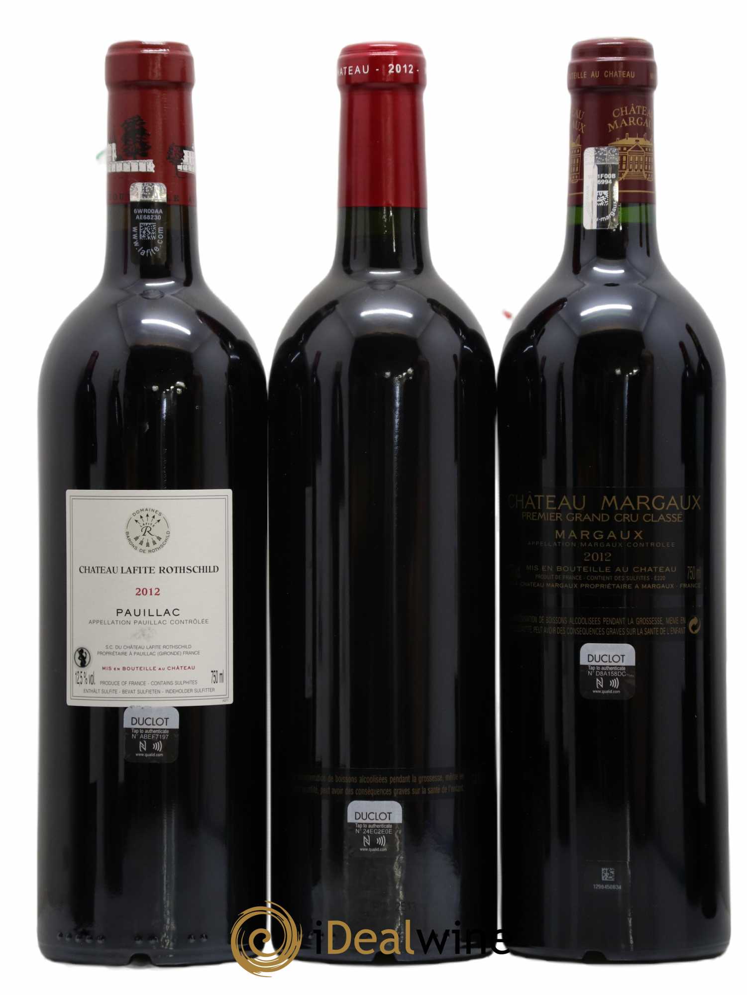 Caisse Duclot Petrus - Cheval Blanc - Lafite Rothschild - Chateau Margaux - Mouton Rothschild - Haut Brion - La Mission Haut Brion 2012 - Lot de 7 bouteilles - 2