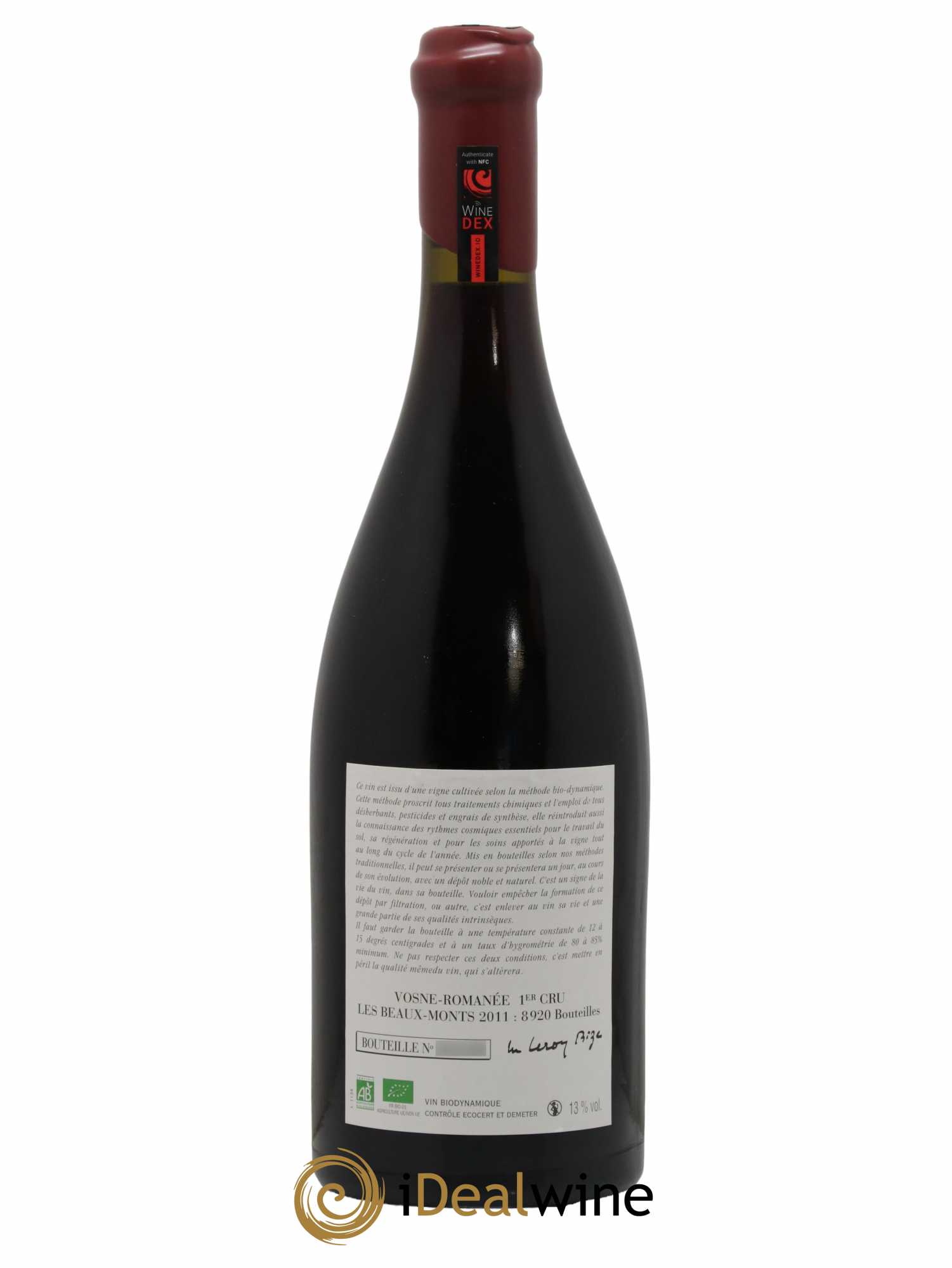 Vosne-Romanée 1er Cru Les Beaux-Monts Leroy (Domaine) 2011 - Lot de 1 bouteille - 1