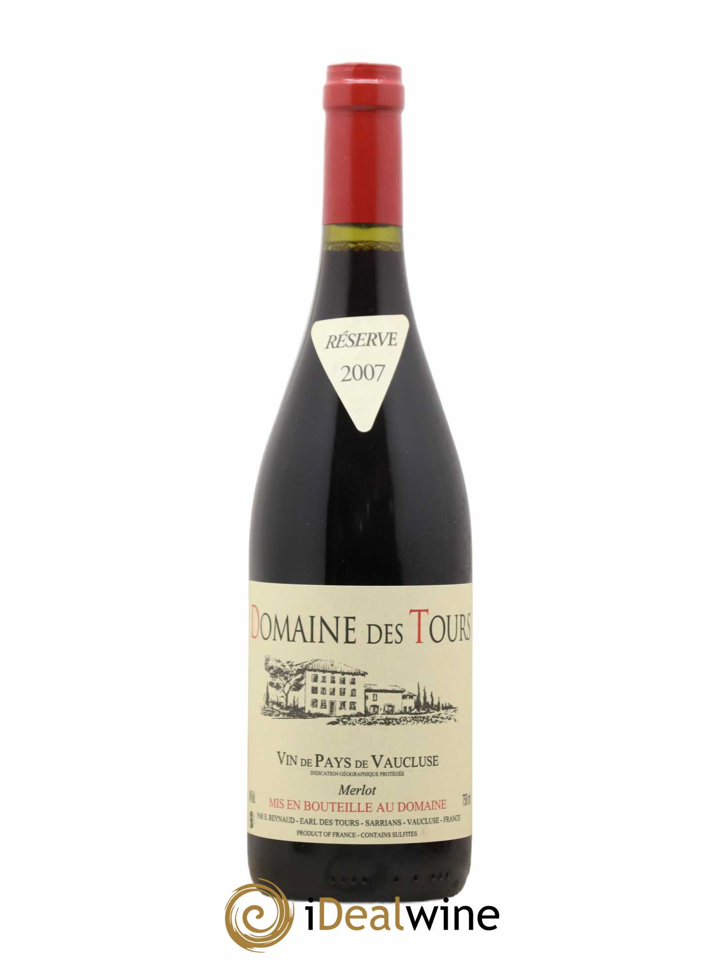 Vaucluse Domaine des Tours Merlot Emmanuel Reynaud 2007 - Lot de 1 bouteille - 0