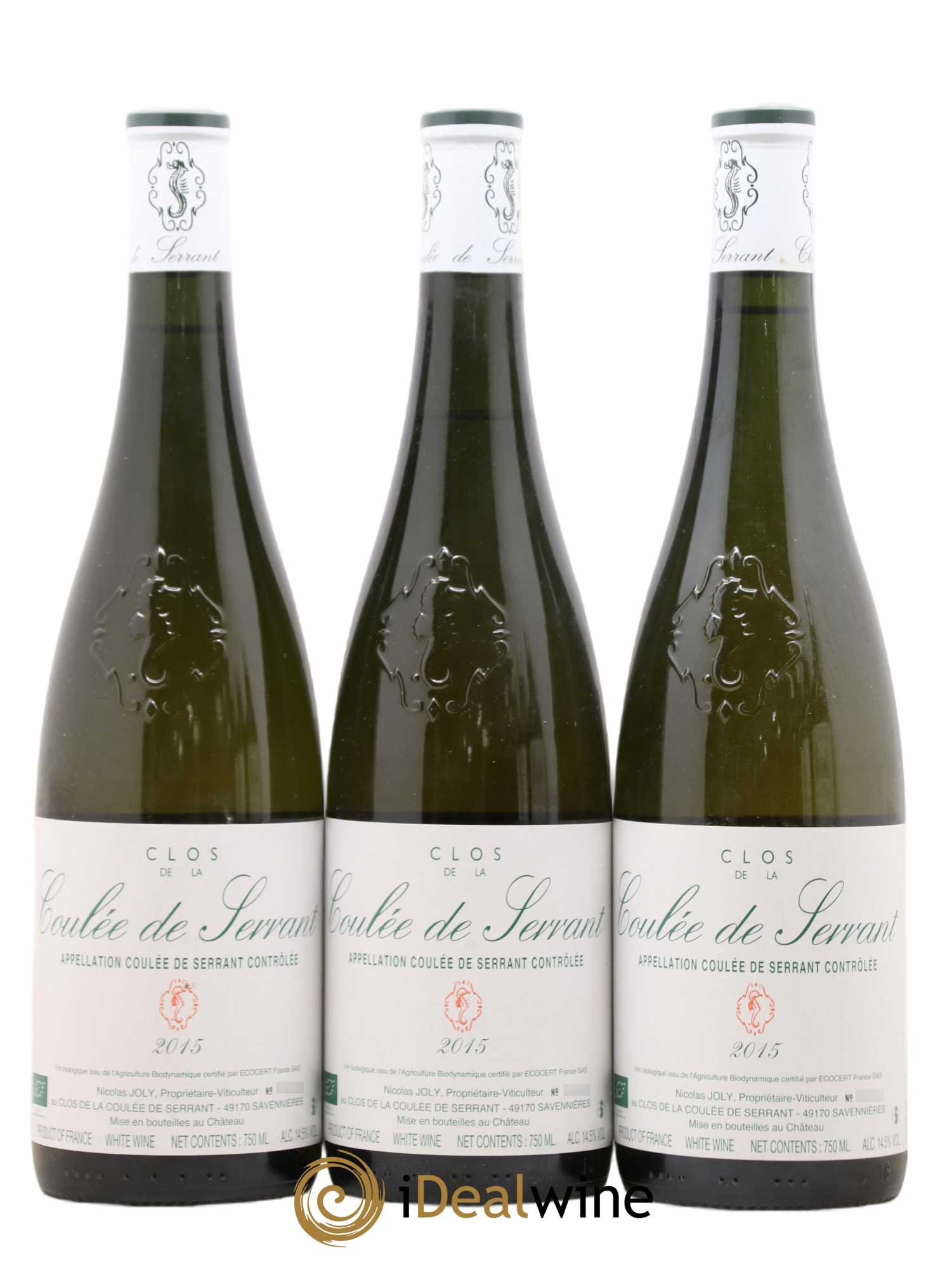 Savennières Clos de la Coulée de Serrant Vignobles de la Coulée de Serrant - Nicolas Joly 2015 - Lot de 3 bouteilles - 0