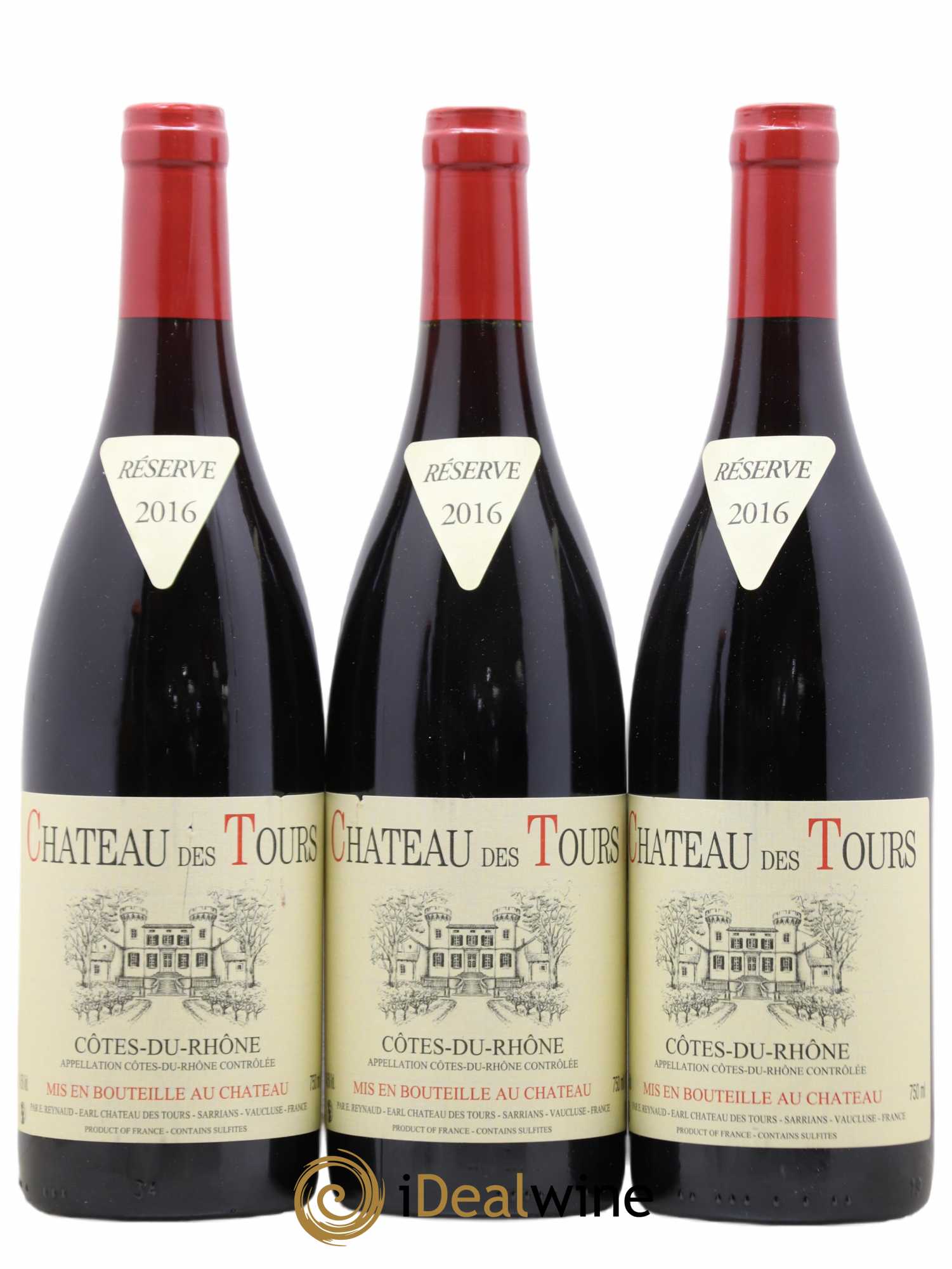 Côtes-du-Rhône Château des Tours Emmanuel Reynaud 2016 - Lot de 3 bouteilles - 0