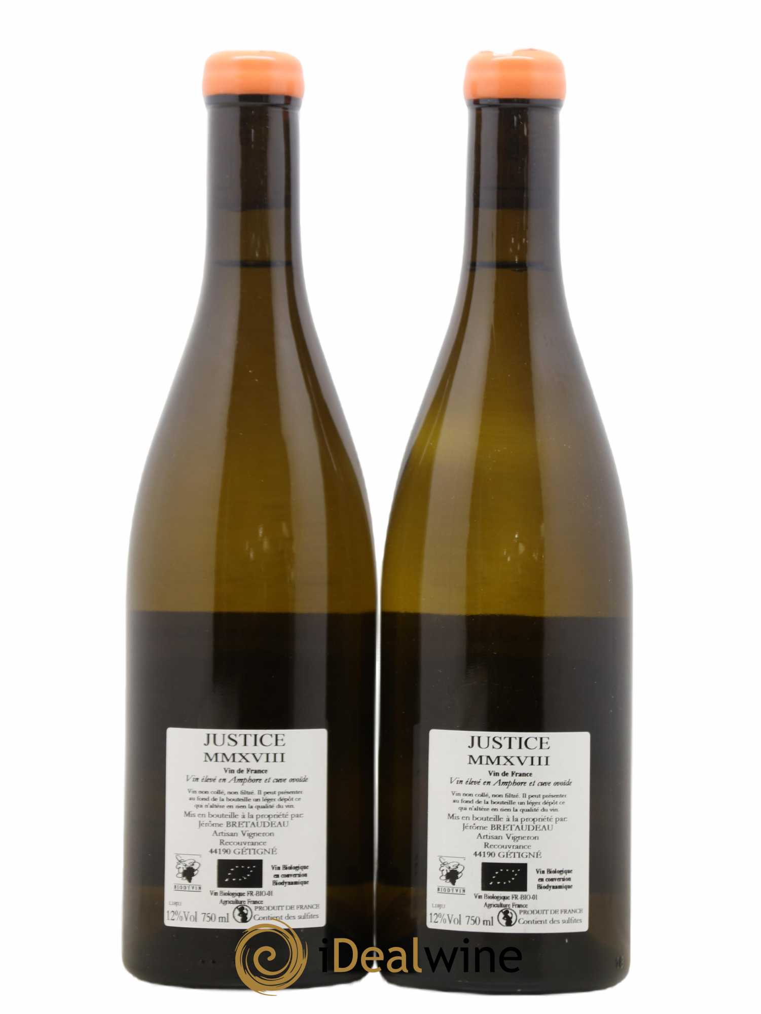 Vin de France La Justice Jérôme Bretaudeau - Domaine de Bellevue 2018 - Lot de 2 bouteilles - 1