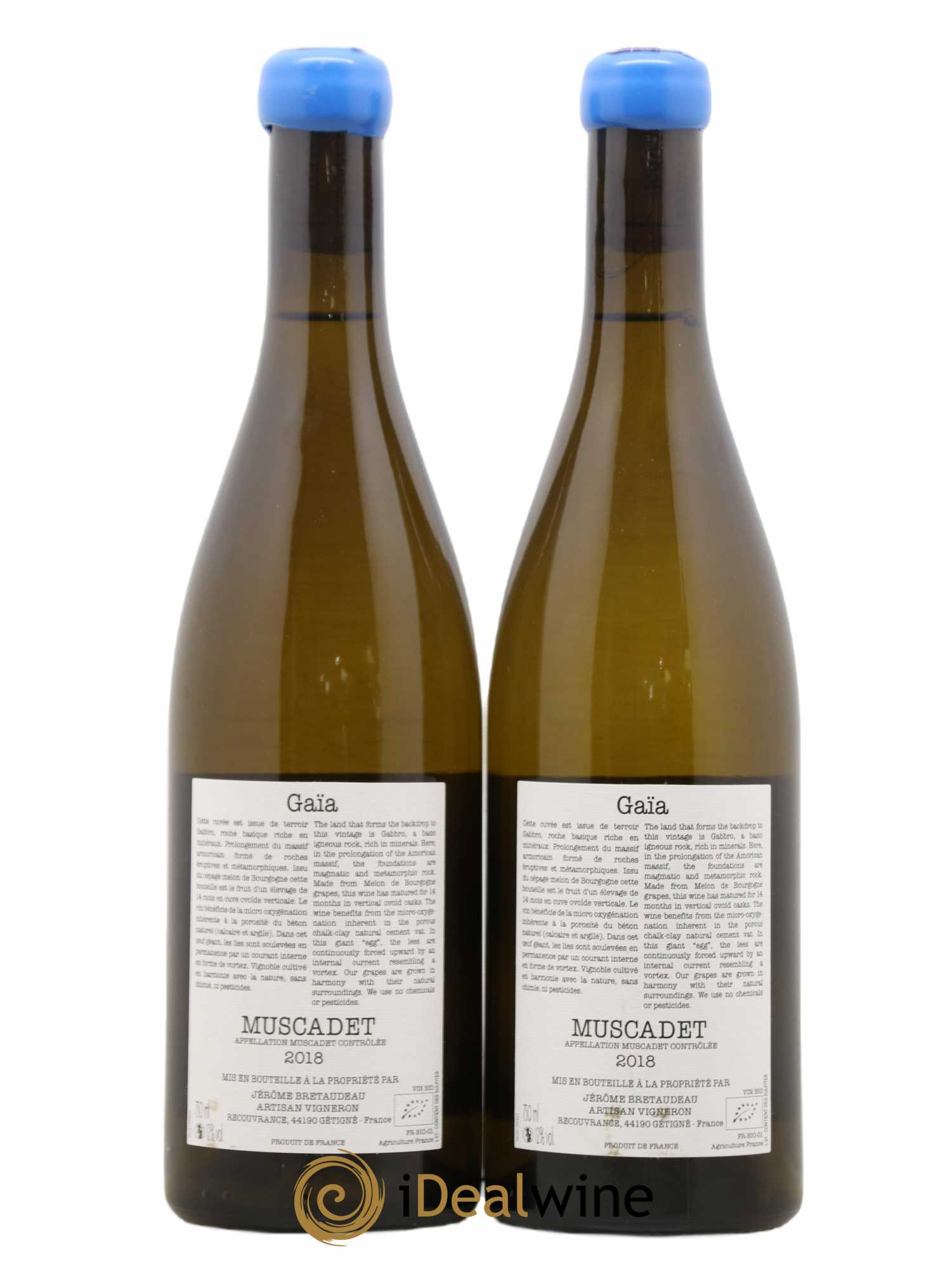 Muscadet-Sèvre-et-Maine Gaia Jérôme Bretaudeau - Domaine de Bellevue 2018 - Lot de 2 bouteilles - 1