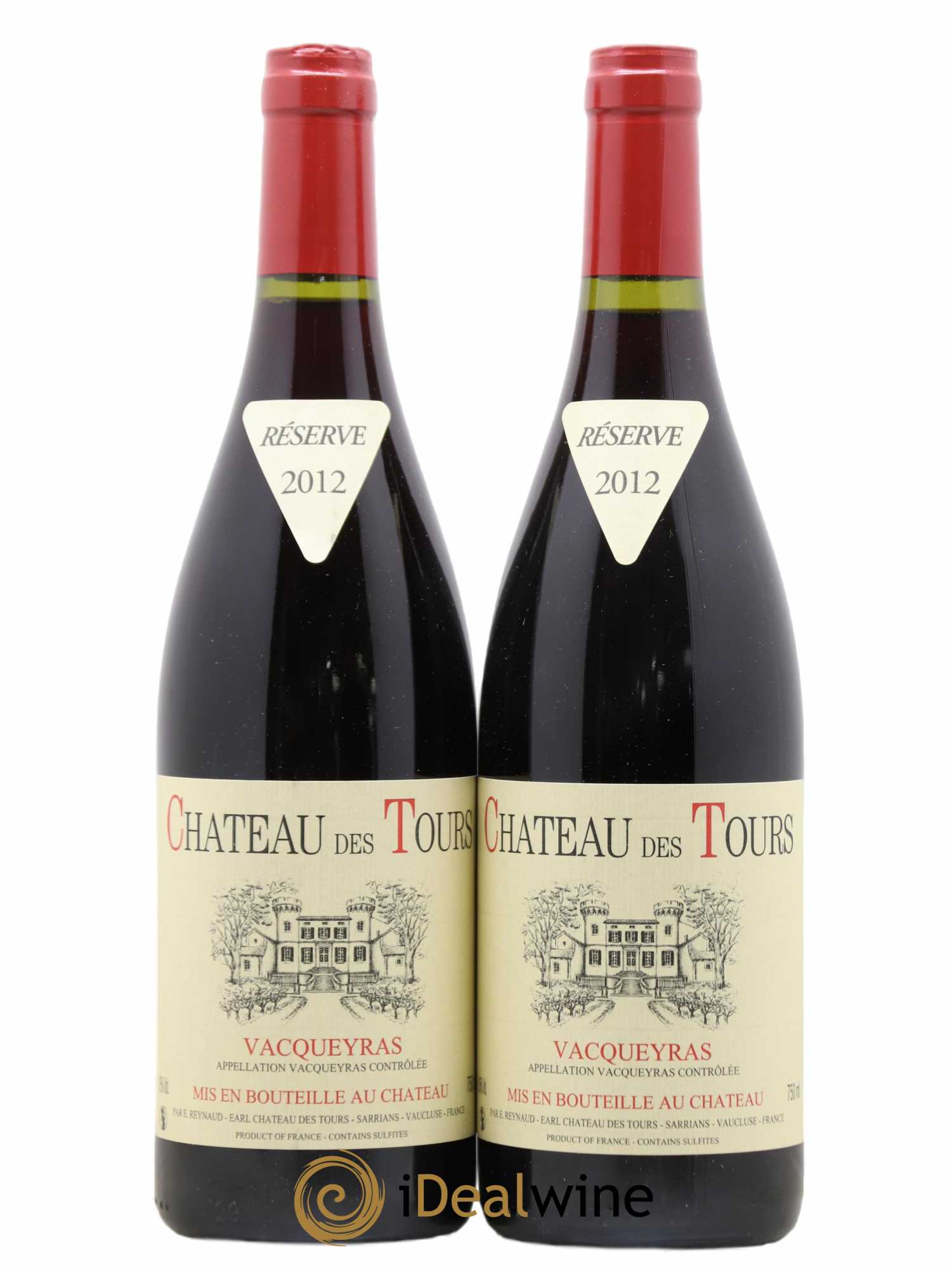 Vacqueyras Château des Tours Emmanuel Reynaud 2012 - Lot de 2 bouteilles - 0