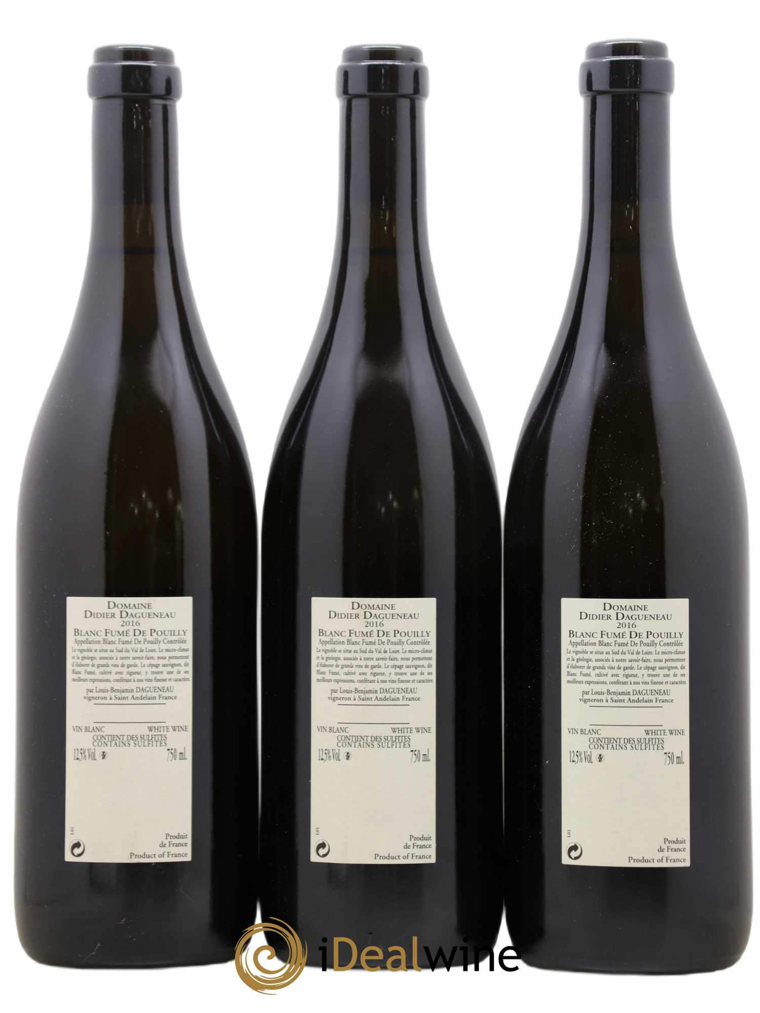 Vin de France (anciennement Pouilly-Fumé) Buisson Renard Dagueneau (Domaine Didier - Louis-Benjamin) 2016 - Lot de 3 bouteilles - 1