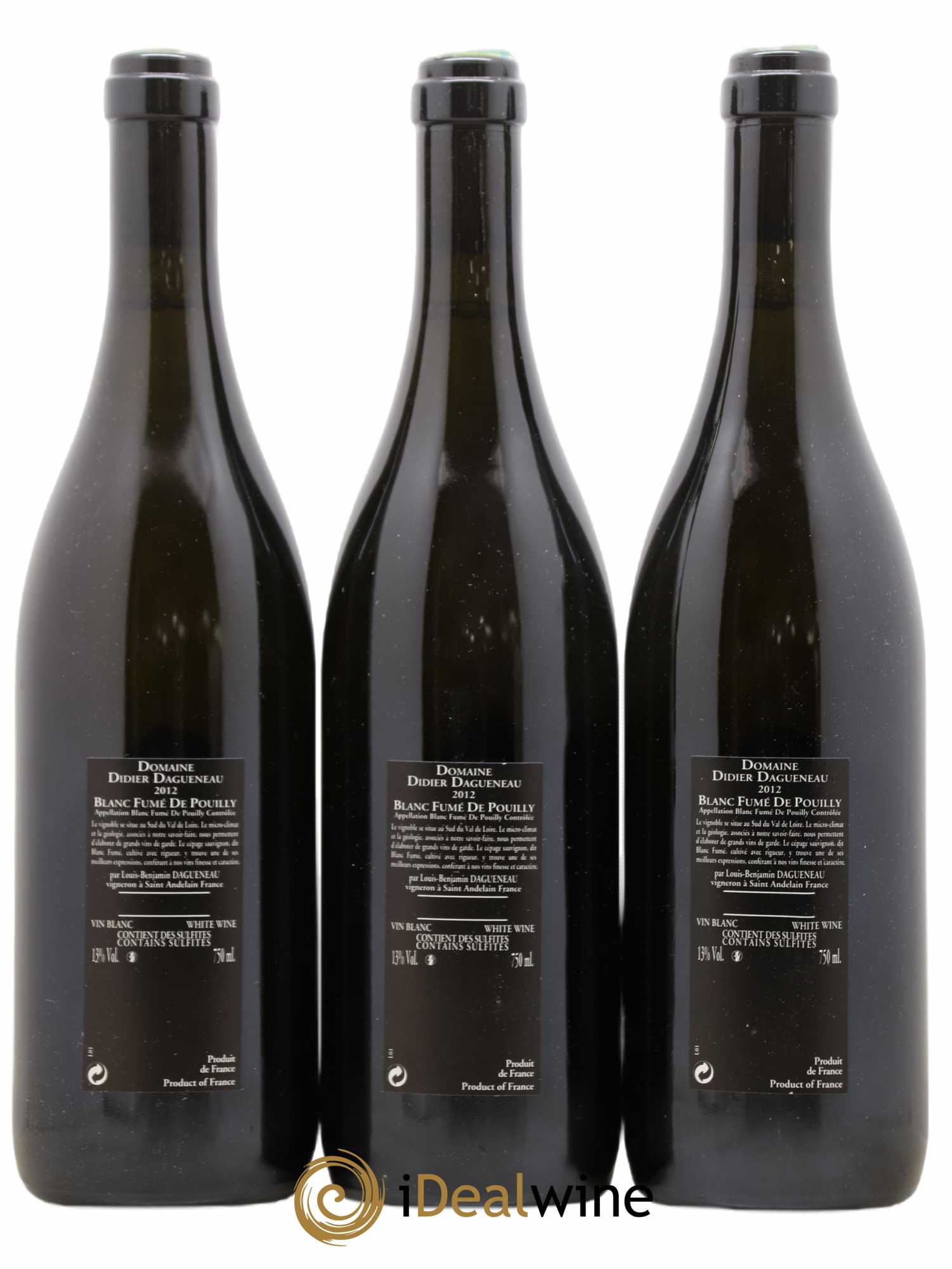 Vin de France (anciennement Pouilly-Fumé) Silex Dagueneau (Domaine Didier - Louis-Benjamin) 2012 - Lot de 3 bouteilles - 1