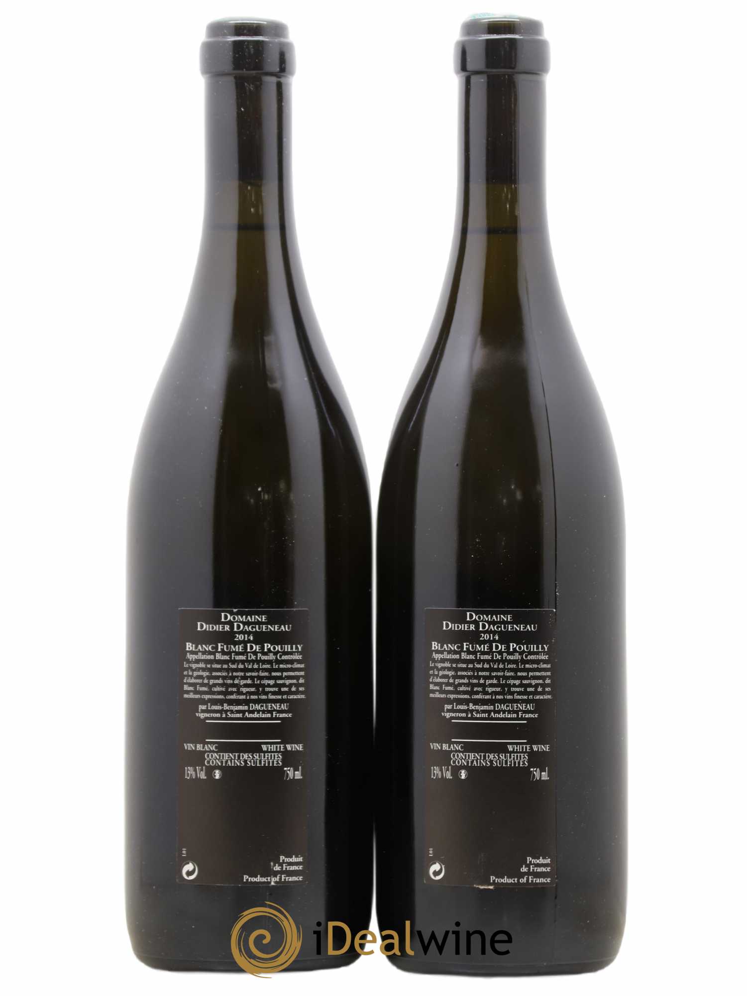 Vin de France (anciennement Pouilly-Fumé) Silex Dagueneau (Domaine Didier - Louis-Benjamin) 2014 - Lot de 2 bouteilles - 1