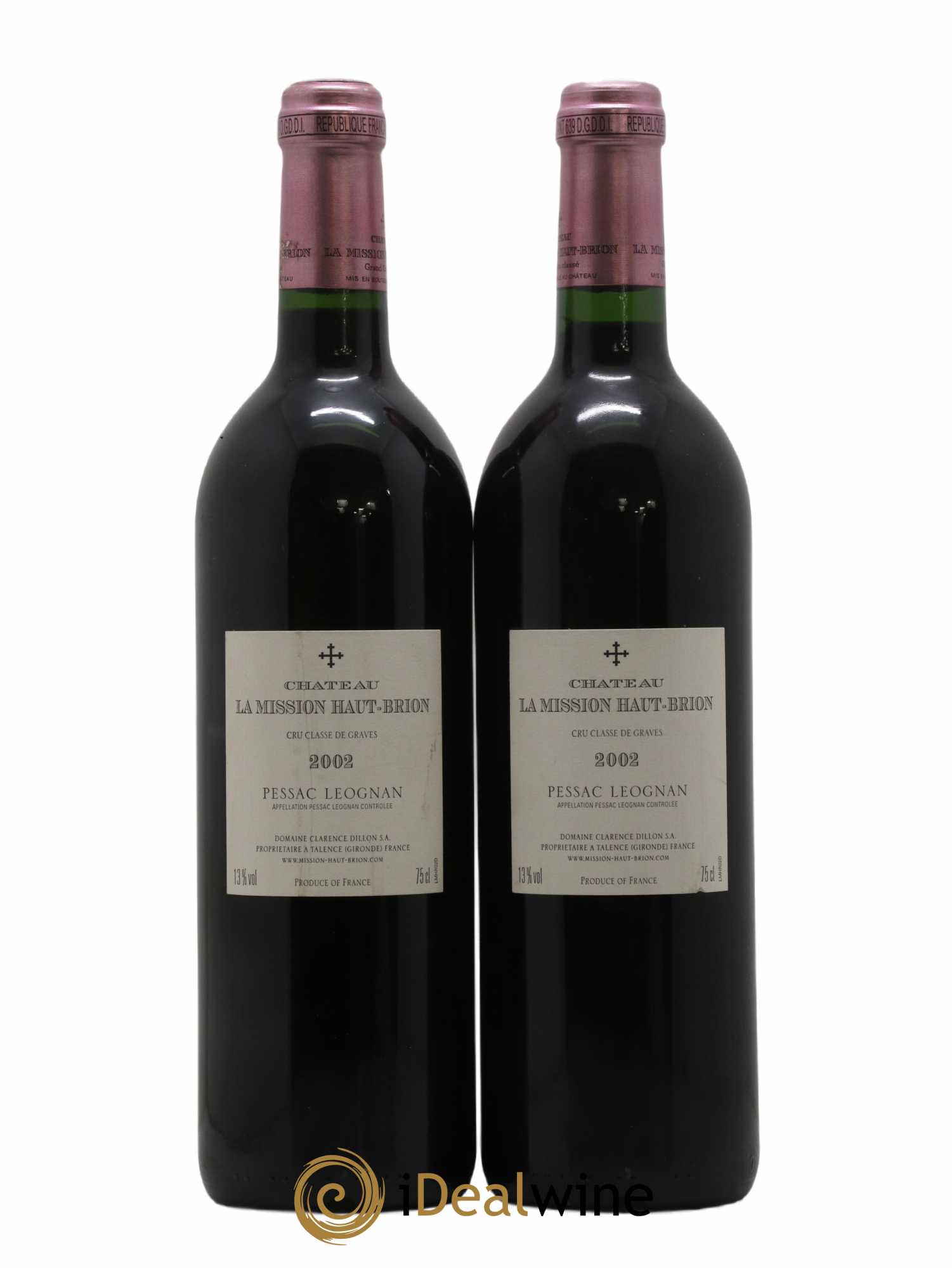Château la Mission Haut-Brion Cru Classé de Graves 2002 - Lot de 2 bouteilles - 1