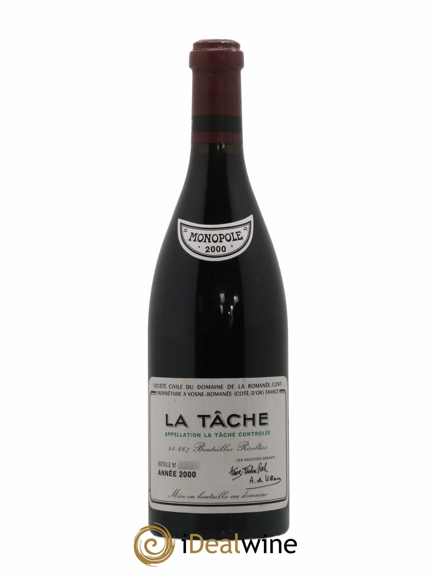 La Tâche Grand Cru Domaine de la Romanée-Conti 2000 - Lot de 1 bouteille - 0