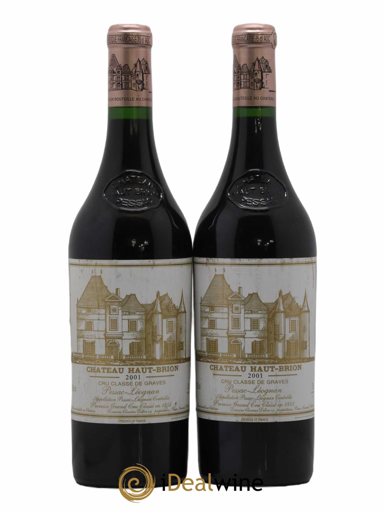 Château Haut Brion 1er Grand Cru Classé 2001 - Lot de 2 bouteilles - 0