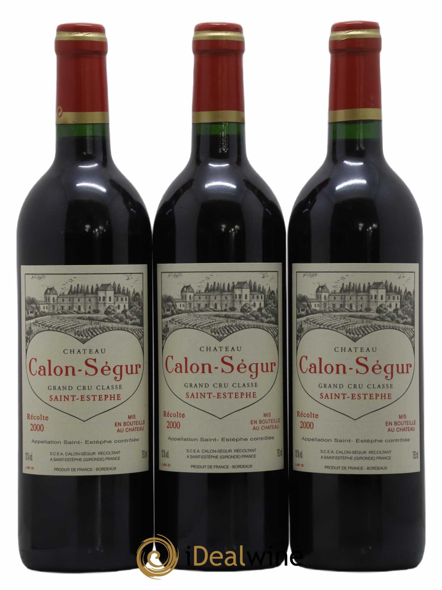Château Calon Ségur 3ème Grand Cru Classé 2000 - Lot de 3 bouteilles - 0